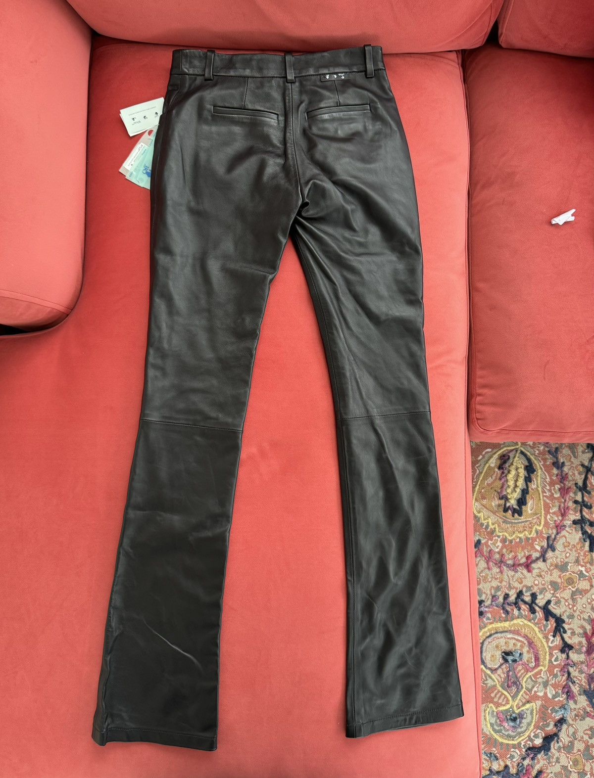 Off-White New Off-White skinny-flared leather trousers, size XS int Size 26" / US 2 / IT 38 - 9 Thumbnail