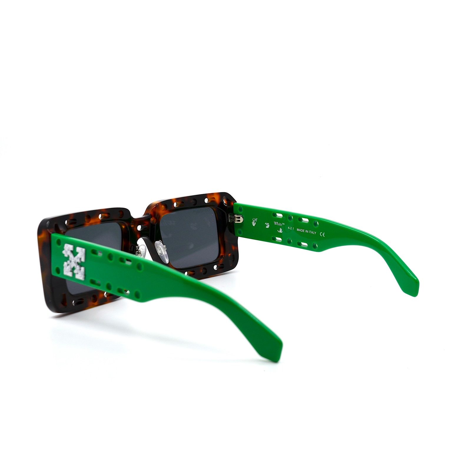 Off-White NEW! OFF-WHITE ATLANTIC OER1025 HAVANA/GREEN GREY SUNGLASSES Size ONE SIZE - 5 Thumbnail