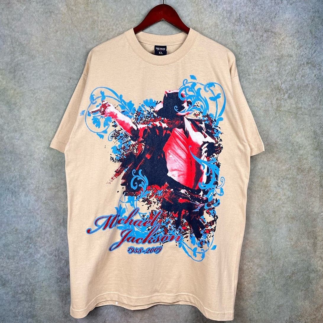 Vintage Michael Jackson Memorial Graphic T Shirt XL Tan King of Pop Size US XL / EU 56 / 4 - 1 Thumbnail