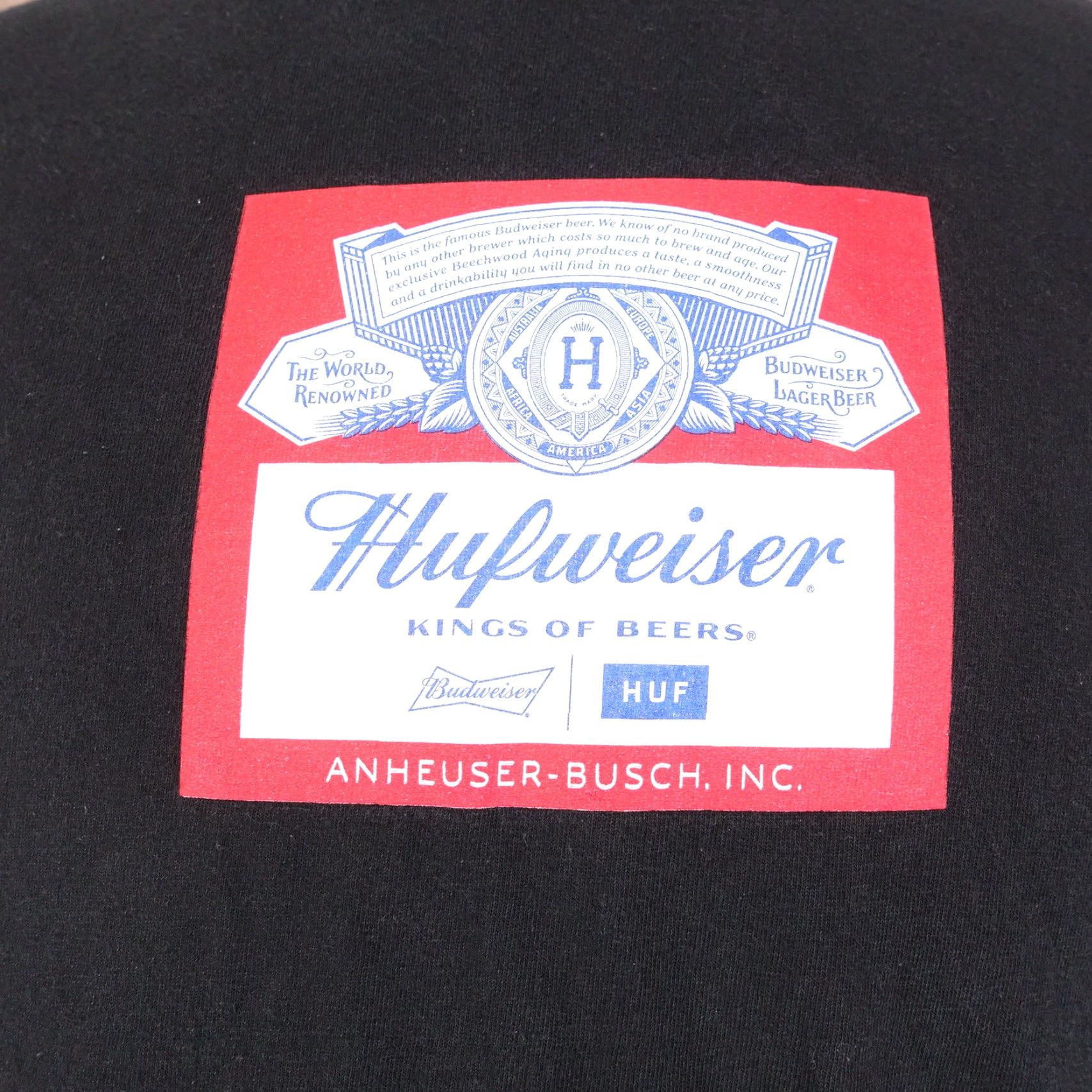 Huf HUF Budweiser Collab Streetwear Long Sleeve T-Shirt Black Medium Unisex Adults Size US M / EU 48-50 / 2 - 2 Thumbnail