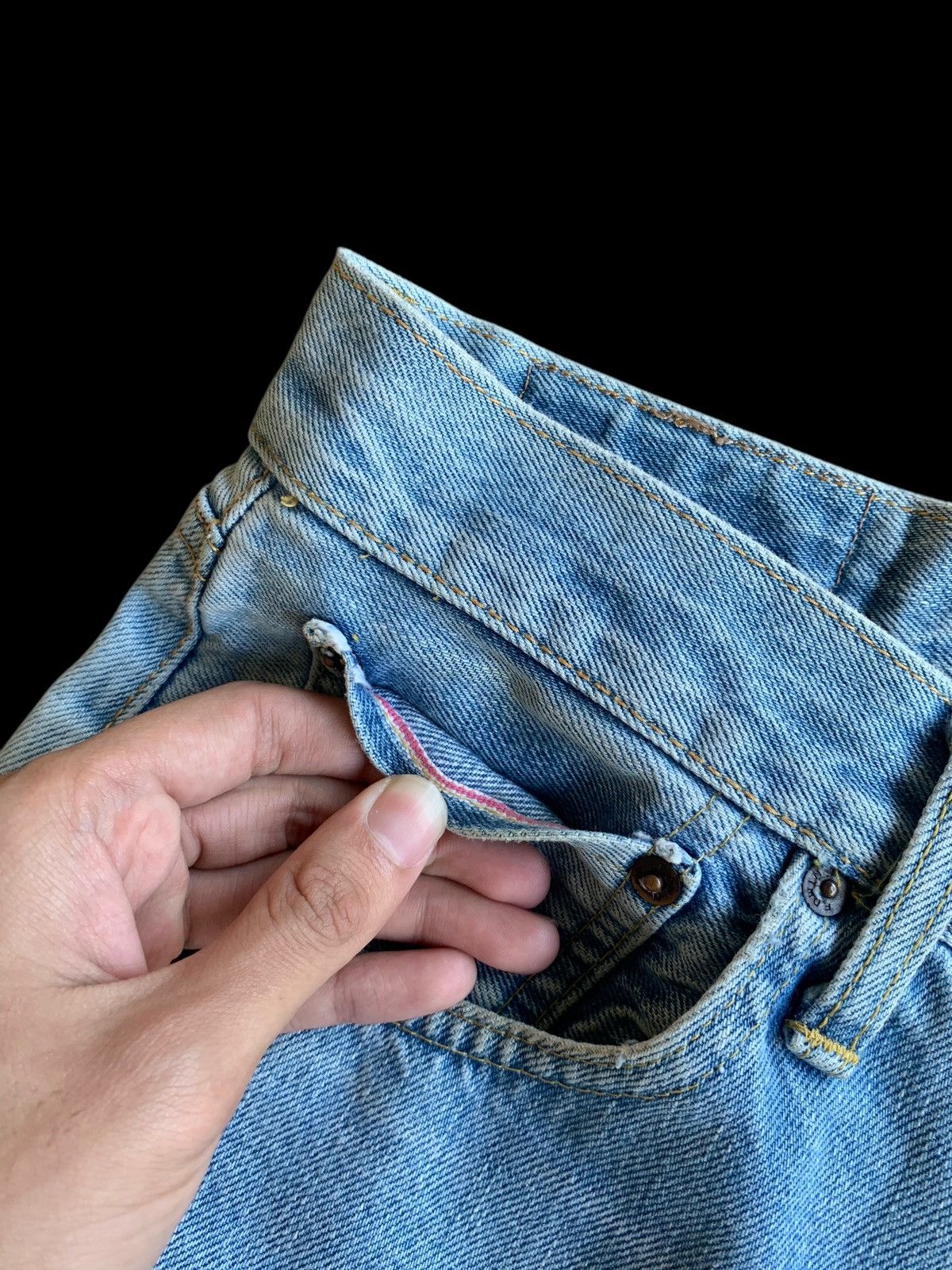 Edwin × If Six Was Nine × Jean VINTAGE EDWIN 505X SELVEDGE FADED DISTRESSED DENIM Size US 30 / EU 46 - 12 Thumbnail
