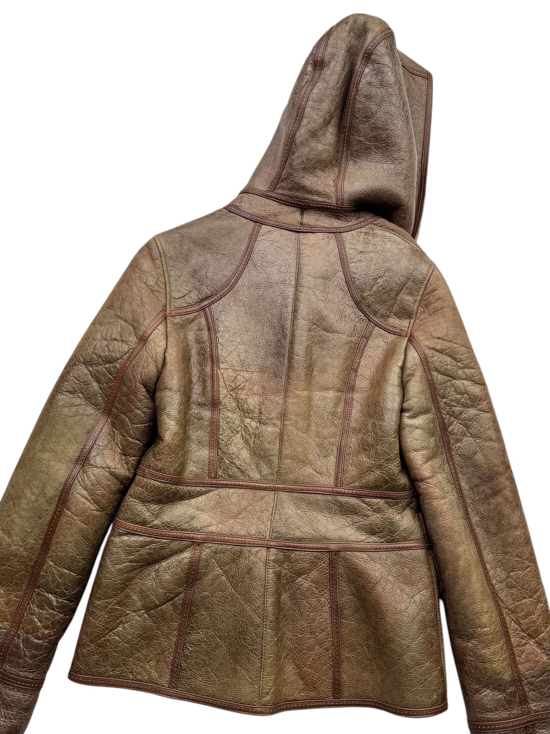 Japanese Brand Vintage Faded Real Sheepskin Hood Coat W5(D10) Size S / US 4 / IT 40 - 6 Thumbnail