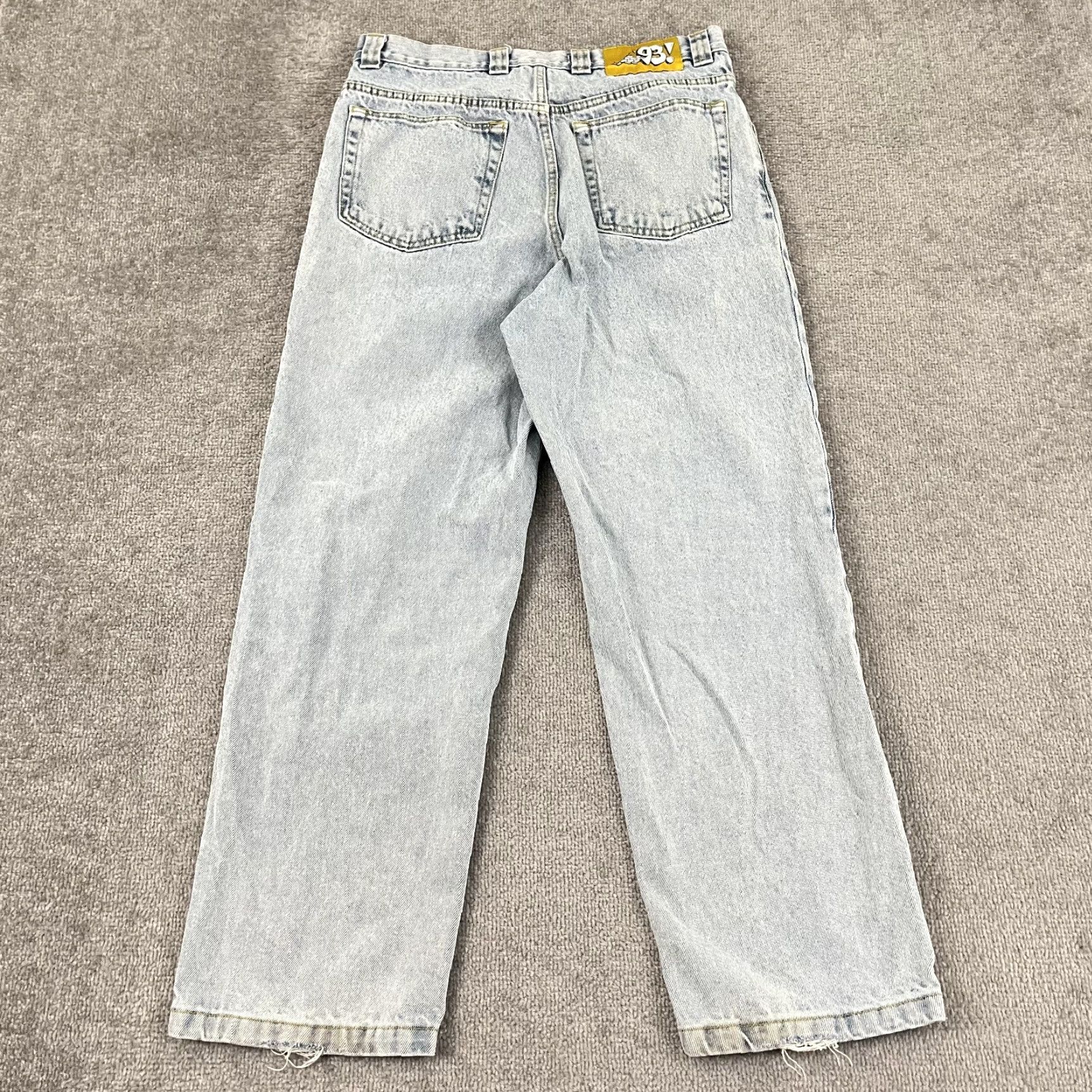Vintage POLAR Skate Co Jeans Mens 32 x 29 Straight Leg Light Blue Denim Grunge Skater Size US 32 / EU 48 - 4 Thumbnail