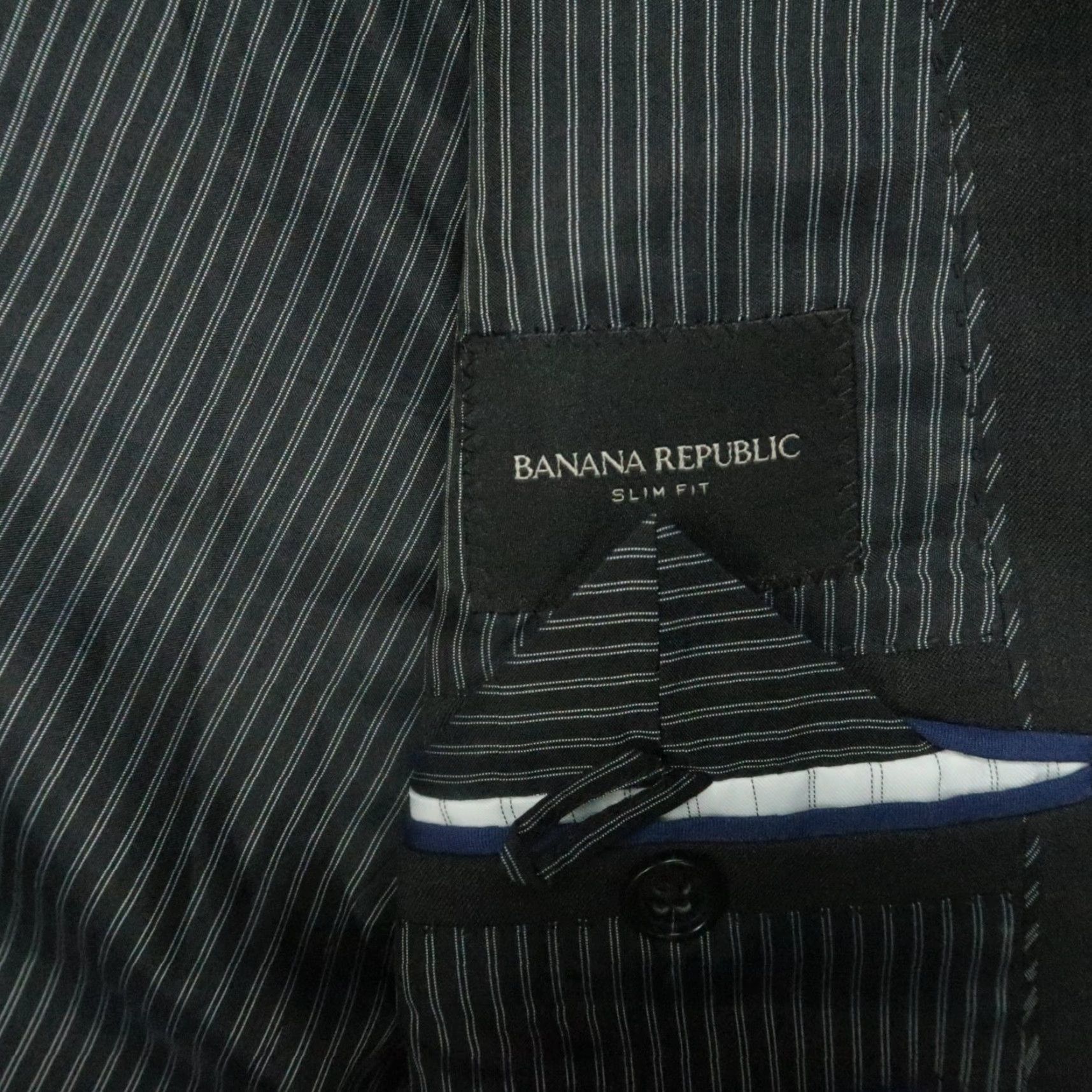 Banana Republic Banana Republic Blazer Men 42L Dark Charcoal Wool Slim Fit Sport Coat Size 42R - 5 Thumbnail