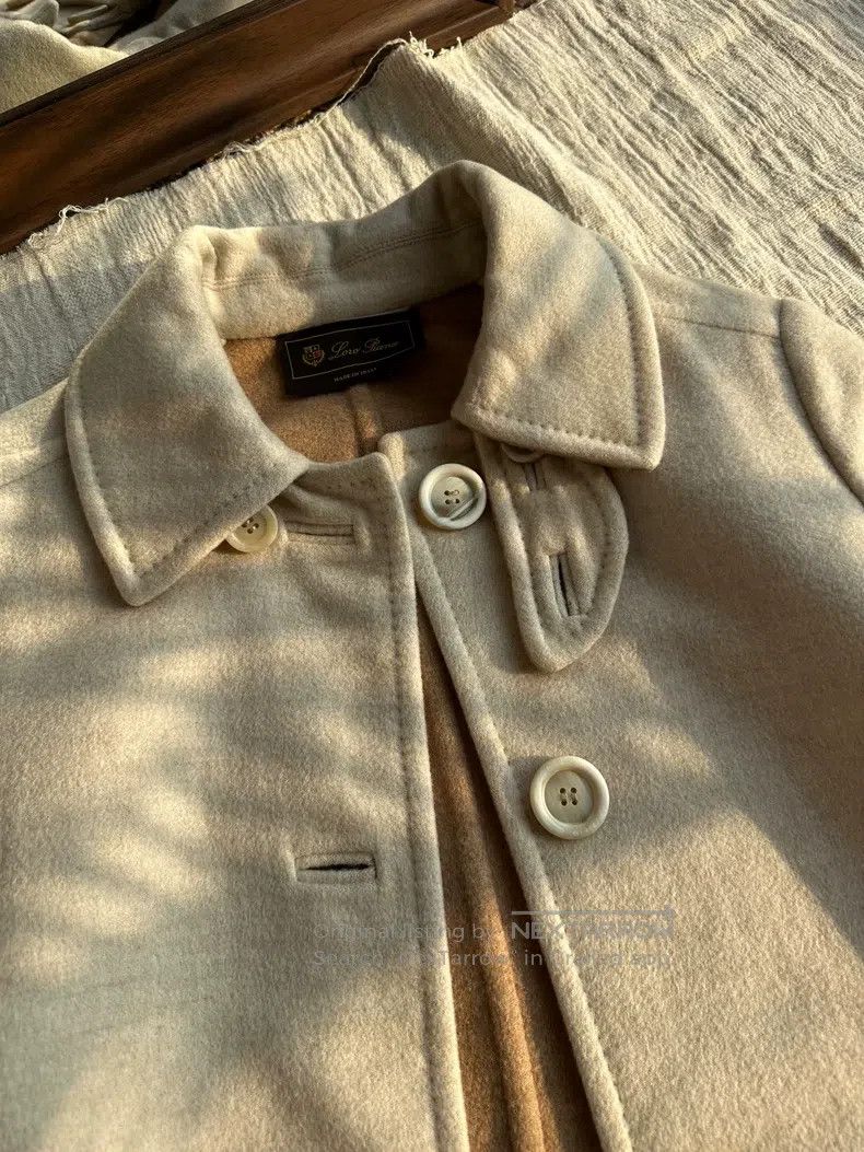 Loro Piana Loro Piana Cashmere single-breasted wool coat, oatmeal col Size XS / US 0-2 / IT 36-38 - 5 Thumbnail