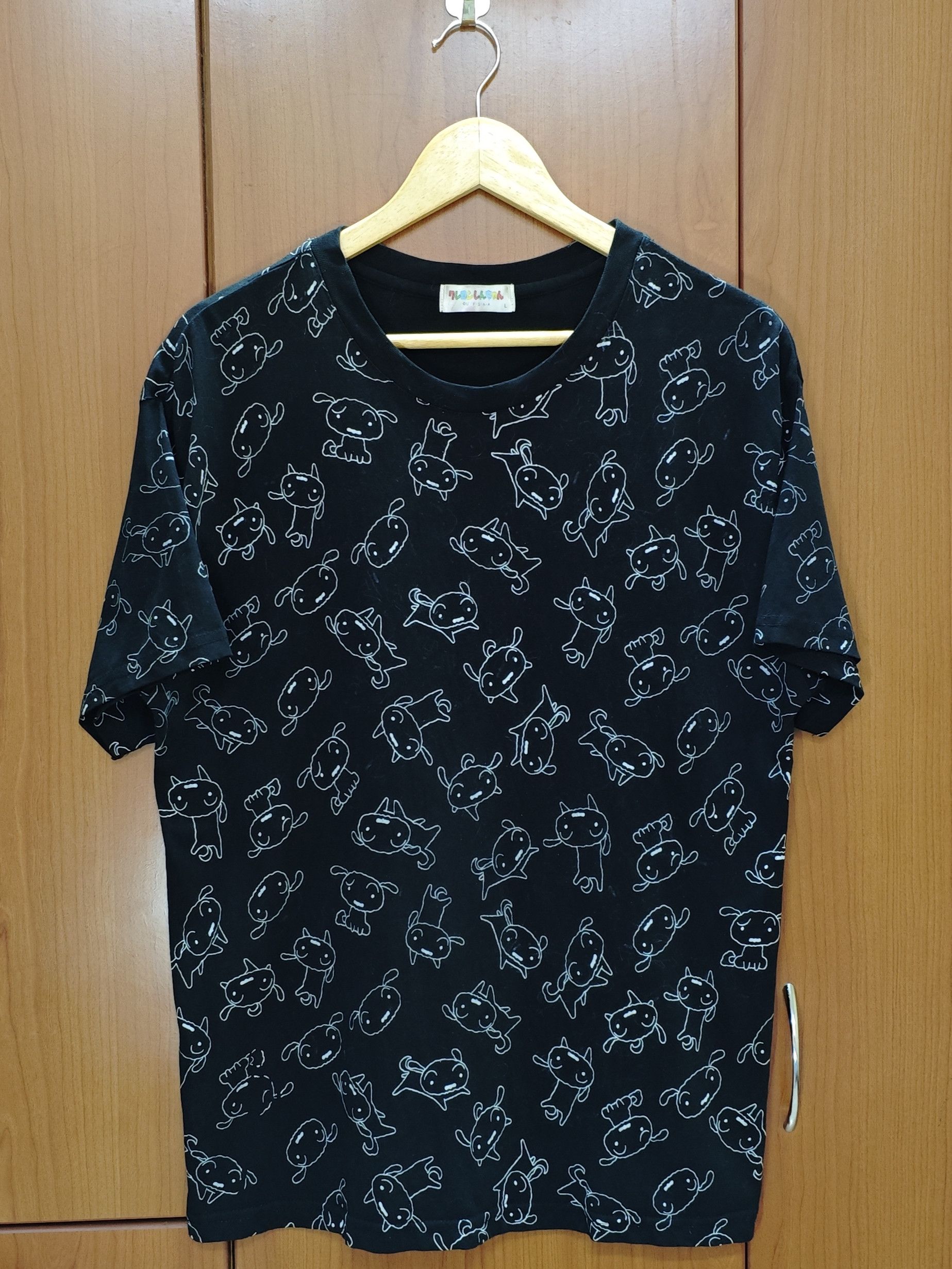 Anime 90s SHIRO Crayon Shin Chan Dog Monogram Graphics Black L Tee Size US L / EU 52-54 / 3 - 3 Thumbnail