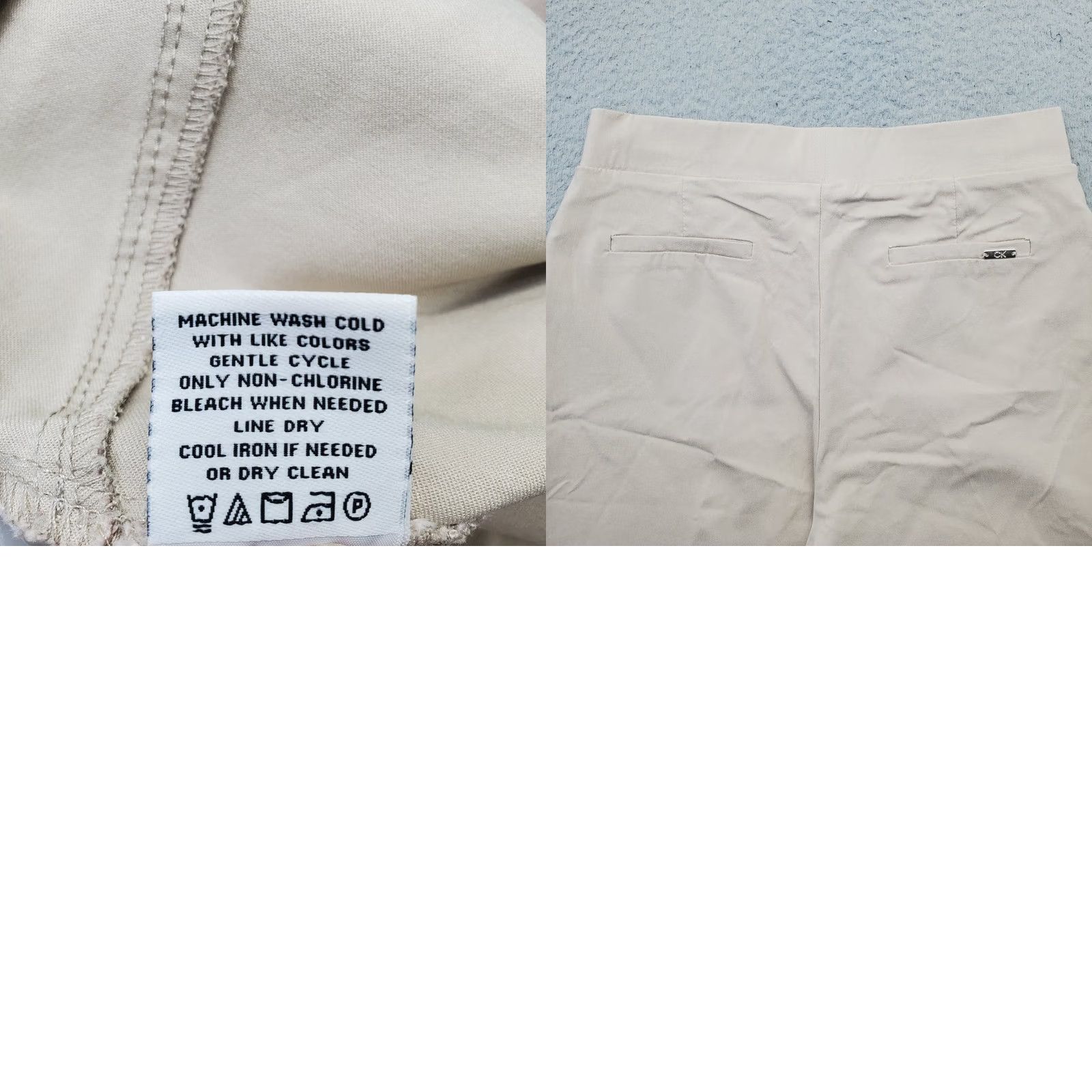 Calvin Klein Calvin Klein Chino Shorts Women M Tan Side Slit Flat Front Comfort Waist Pull On Size 32" / US 10 / IT 46 - 8 Thumbnail
