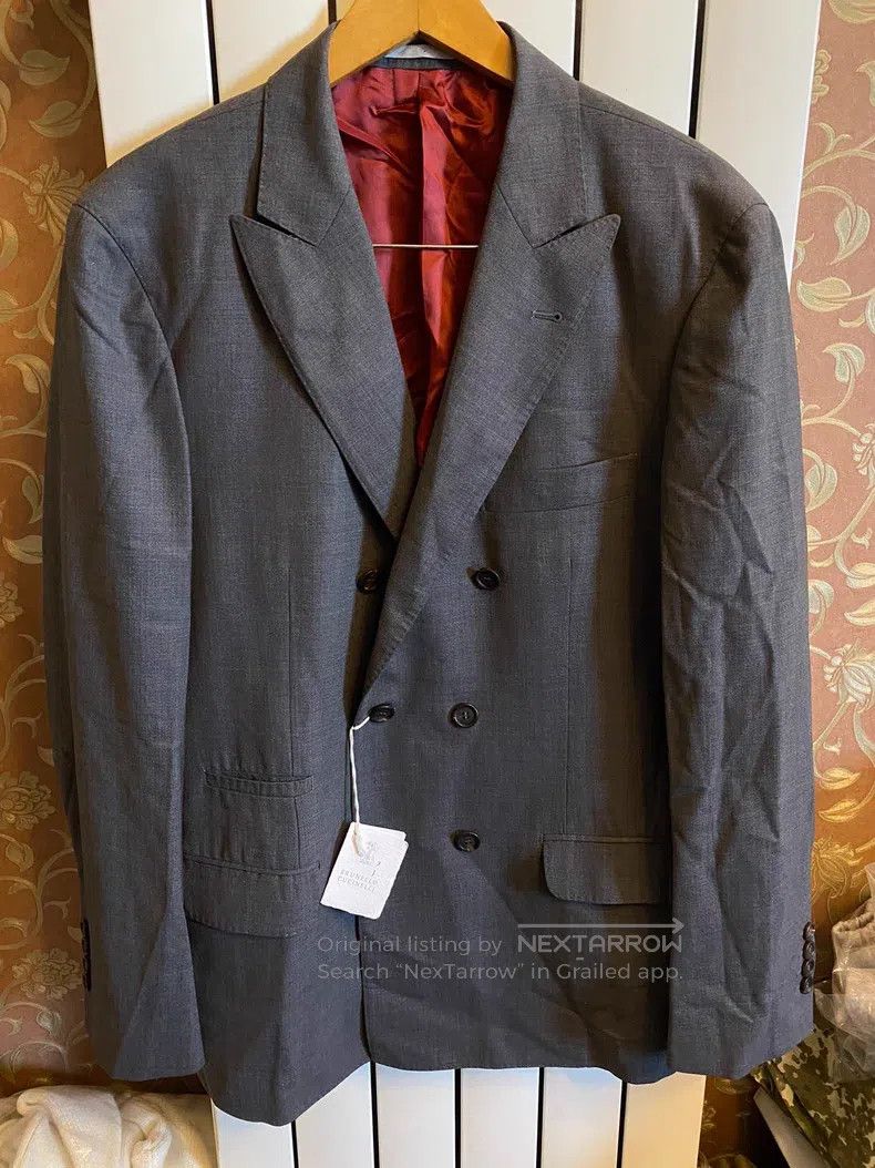 Brunello Cucinelli Brunello Cucinelli Double-breasted suit jacket Size 50L - 1 Thumbnail