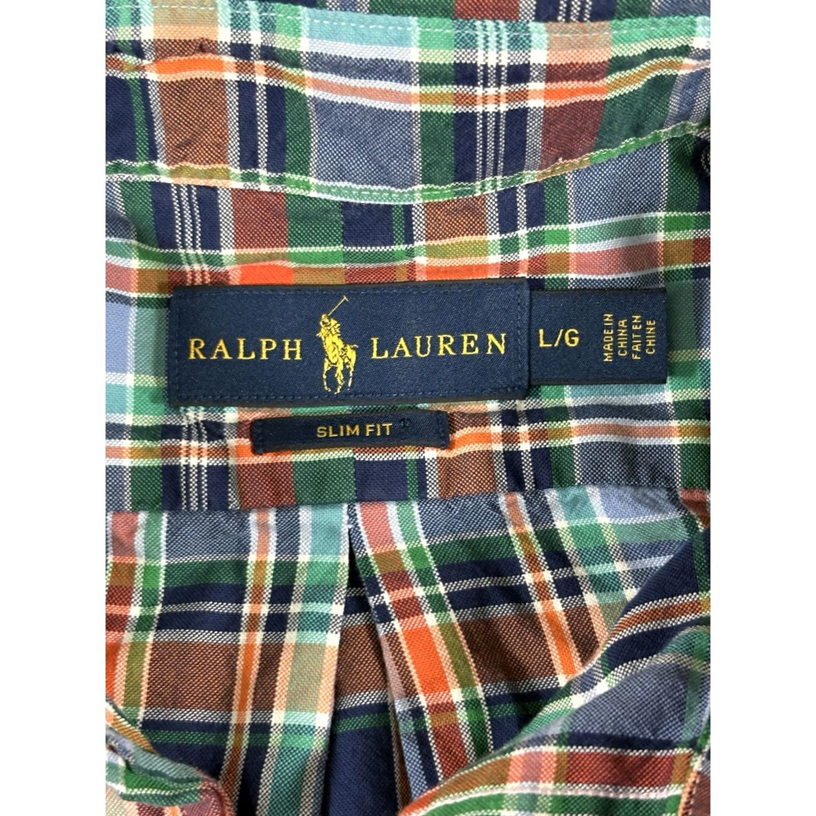 Polo Ralph Lauren Polo Ralph Lauren Shirt Mens Large Slim Fit Cotton Stretch Pony Preppy Plaid Long Sleeve Button-Up Size US L / EU 52-54 / 3 - 5 Thumbnail