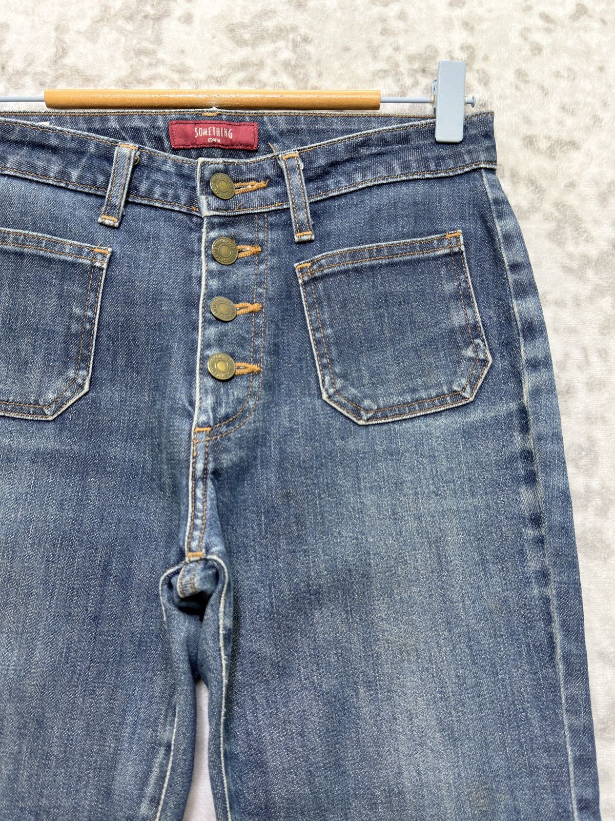 Edwin Vintage Something Flared Bush Pants Y2K Bell Bottom Denim Size 26" / US 2 / IT 38 - 5 Thumbnail