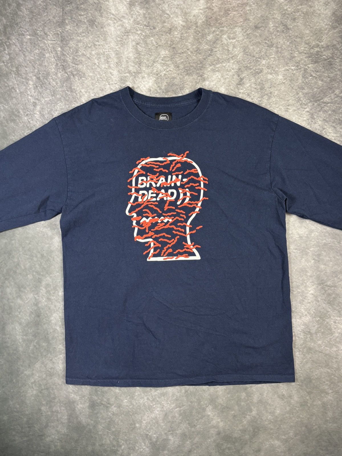Brain Dead Brain Dead Longsleeve Shirt Long Sleeve Graphic Tee Navy Blu Size US M / EU 48-50 / 2 - 11 Thumbnail