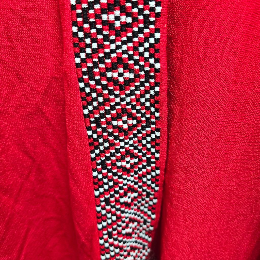 The Unbranded Brand Women's Ruby Rd. Red & Black Patterned Cardigan Sweater L Size L / US 10 / IT 46 - 2 Thumbnail