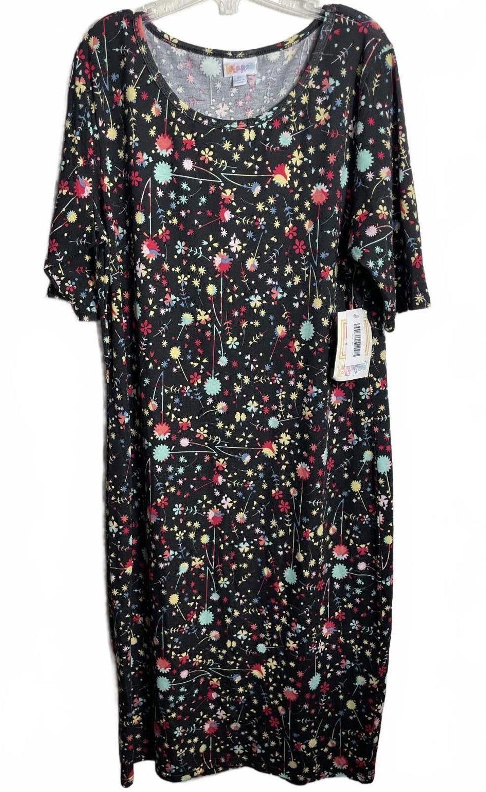 Other LuLaRoe Julia Tee Shirt Dress Tunic Women's XL Black Floral Size XL / US 12-14 / IT 48-50 - 1 Thumbnail