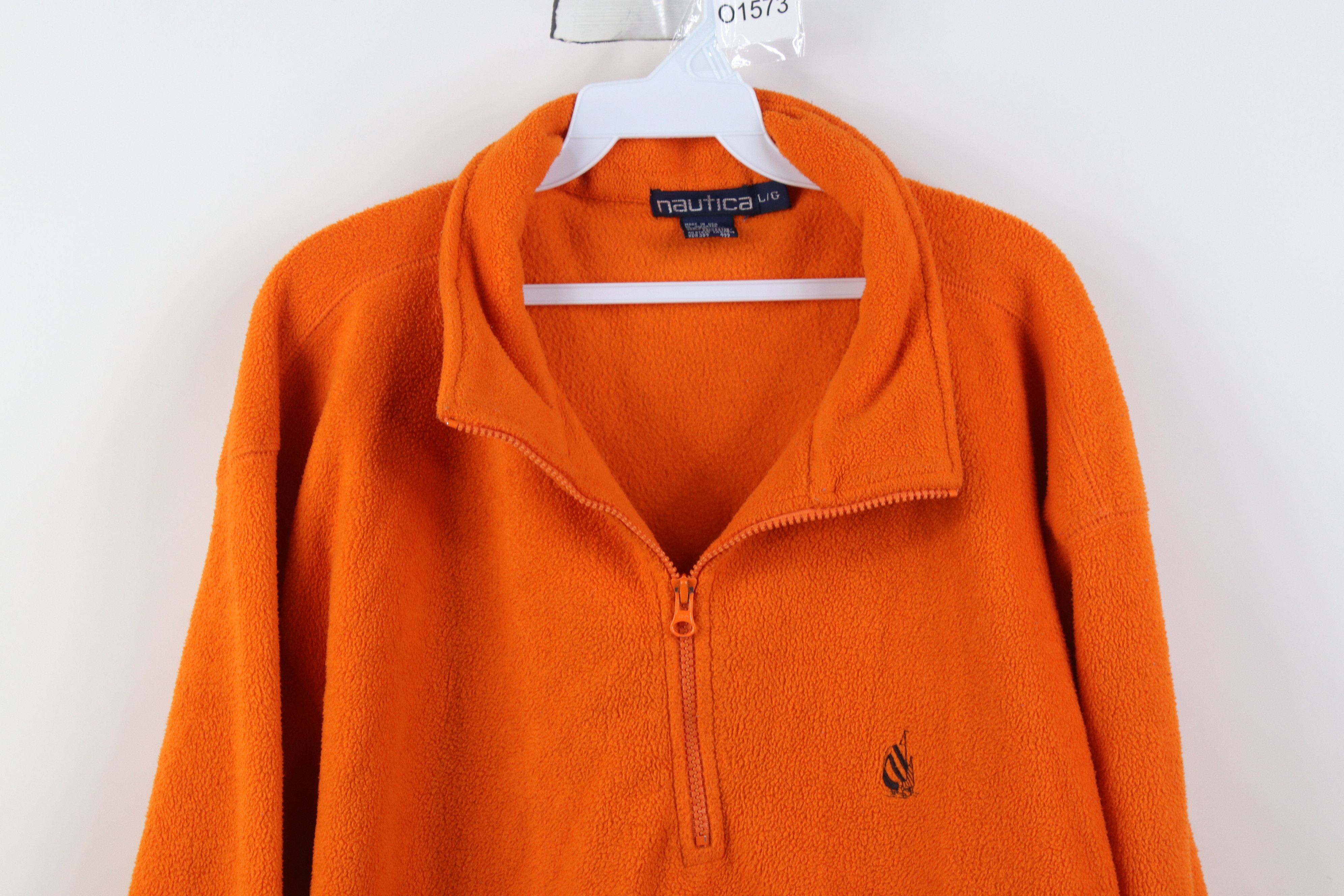 Nautica Vintage 90s Nautica 1/4 Zip Fleece Pullover Sweater Orange Size US L / EU 52-54 / 3 - 2 Thumbnail