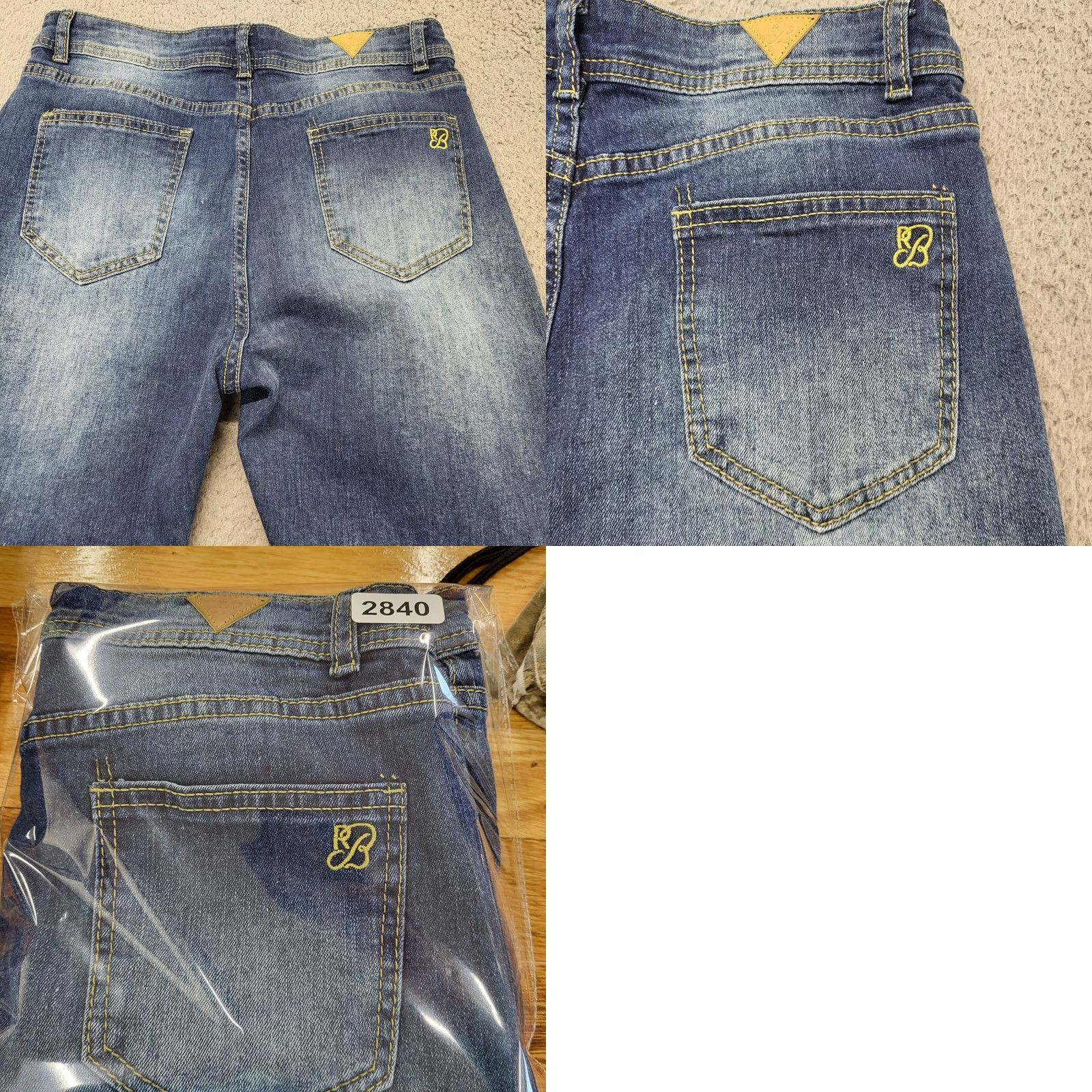 Denime Red Bottom Jeans Women 7/28 Denim Blue Skinny Mid Rise Distressed Hooks Zipper 5-Pocket Denim Cotton Spandex Rayon Regular Jeans Size 28" / US 6 / IT 42 - 9 Thumbnail
