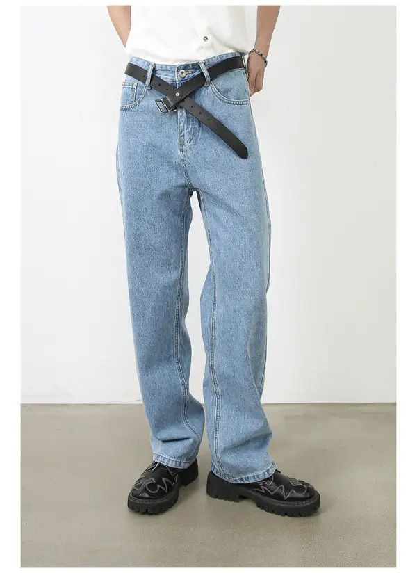 Japanese Brand Street classic retro washed jeans are versatile Size US 32 / EU 48 - 2 Thumbnail