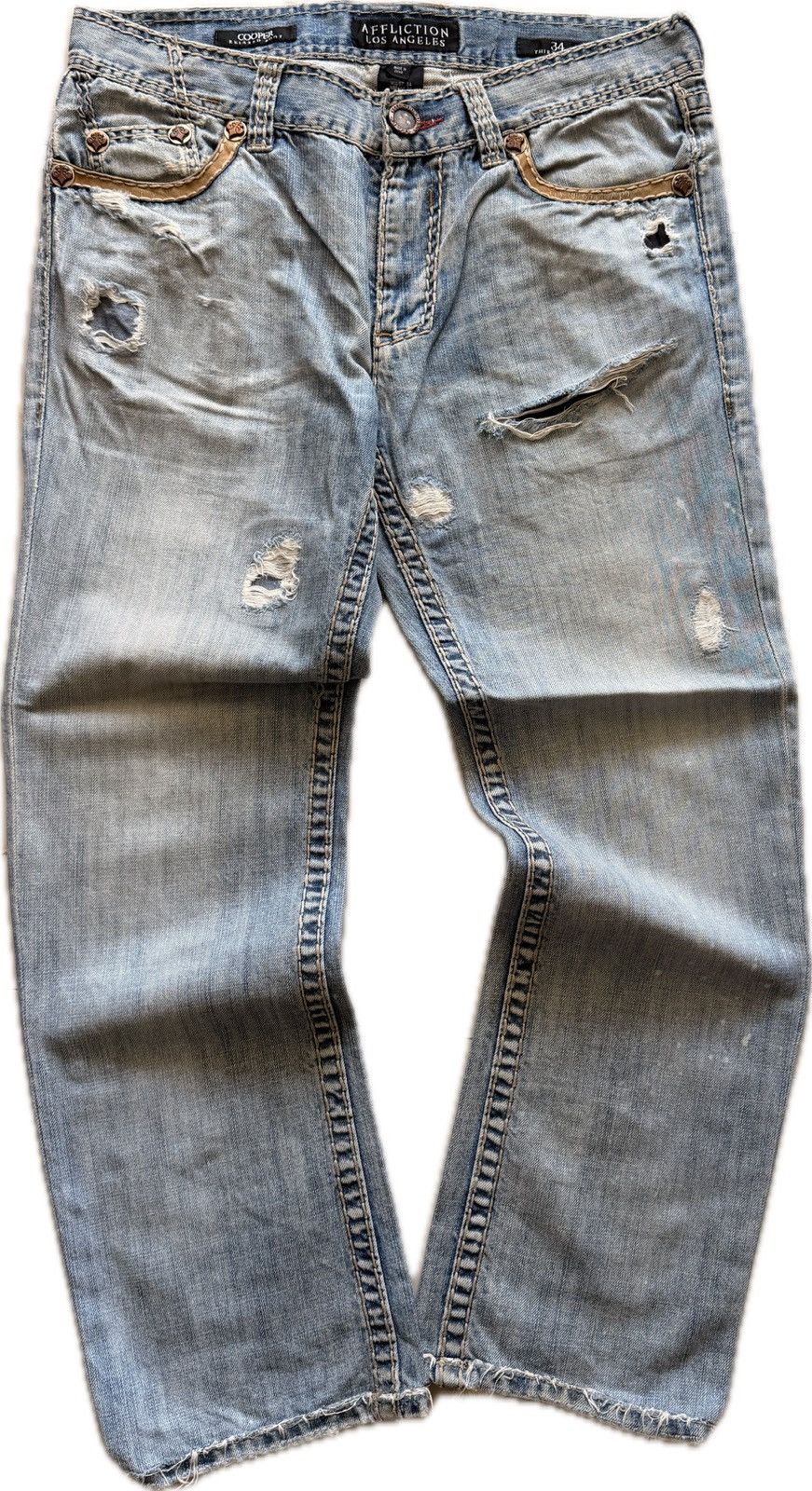 Affliction Rare Rhinestone Affliction Jeans Size US 34 / EU 50 - 3 Thumbnail