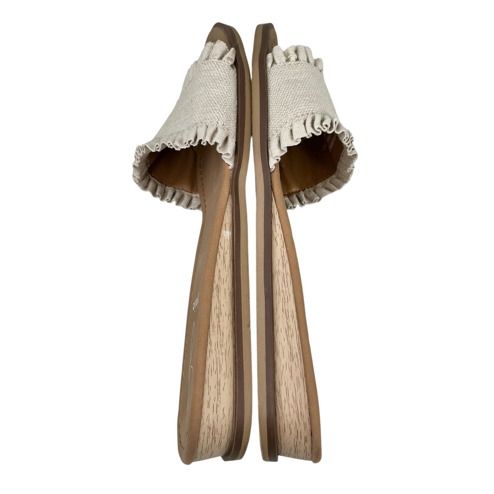 Joie Joie Eidel Canvas Ruffle Cream Flat Slide Sandals 8 Size US 8 / IT 38 - 2 Thumbnail