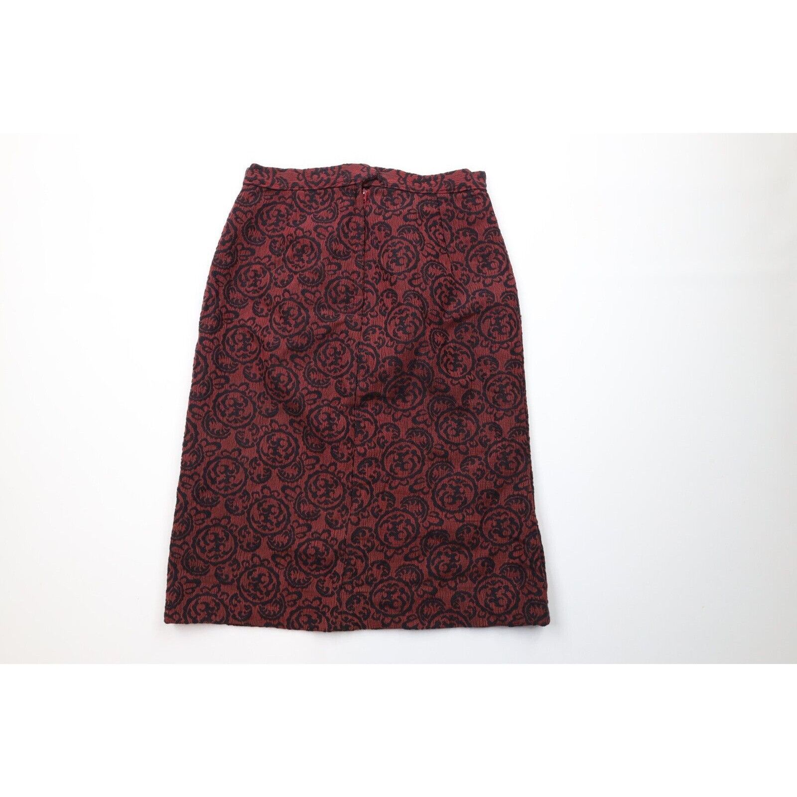 Vintage Vintage 50s 60s Rockabilly Goth Jacquard Paisley Skirt Size 28" / US 6 / IT 42 - 7 Thumbnail