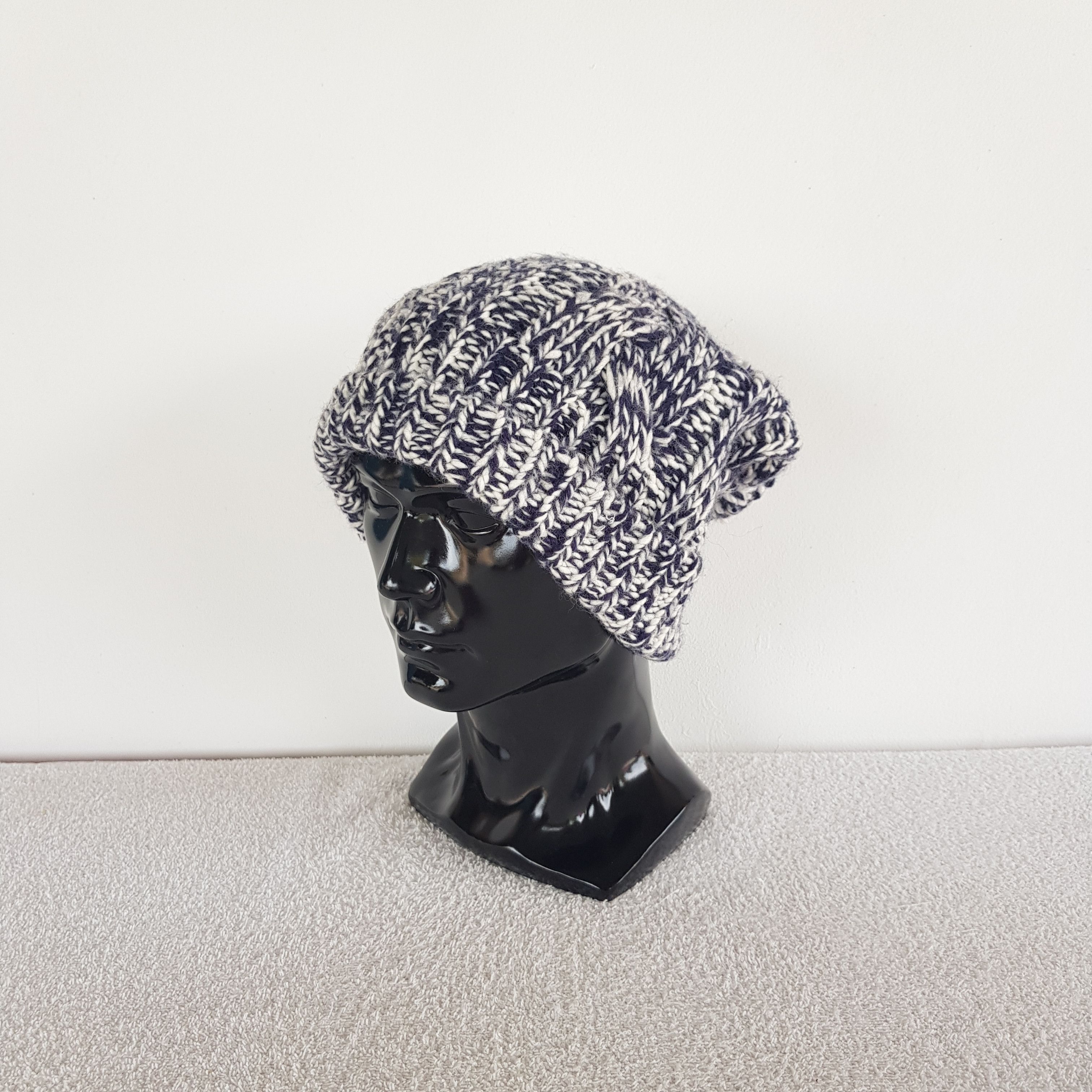 Homespun Knitwear Vintage Japanese Crochet Ribbed Knit Beanie Snow Caps Hats. Size ONE SIZE - 1 Thumbnail