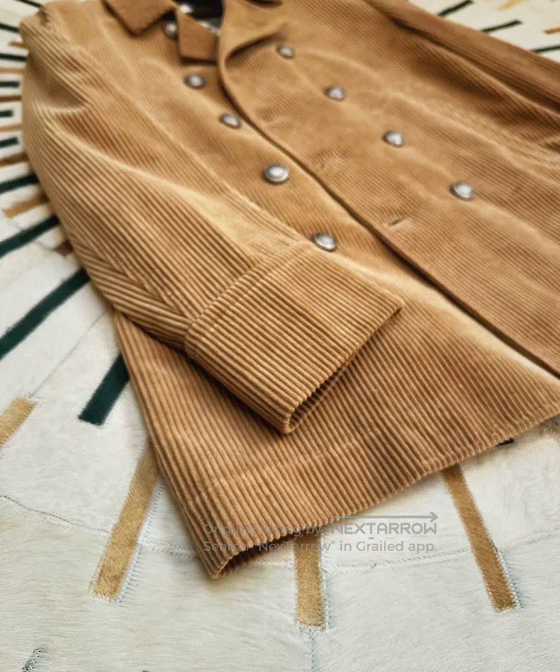Brunello Cucinelli Brunello Cucinelli Cashmere Corduroy Double-breasted Coat Size US L / EU 52-54 / 3 - 4 Thumbnail