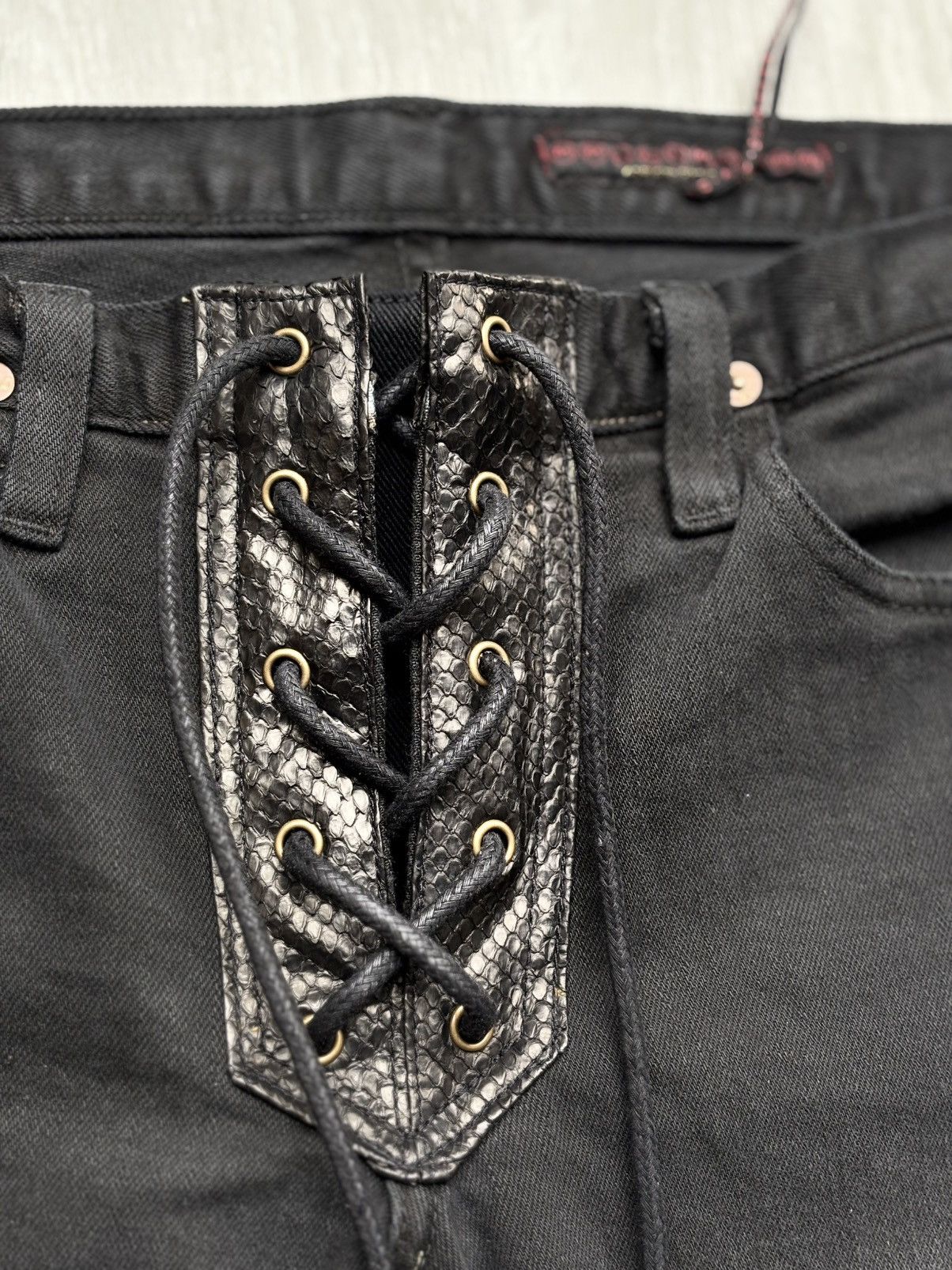 Japanese Brand AG lace up flare jeans Size US 27 - 3 Thumbnail