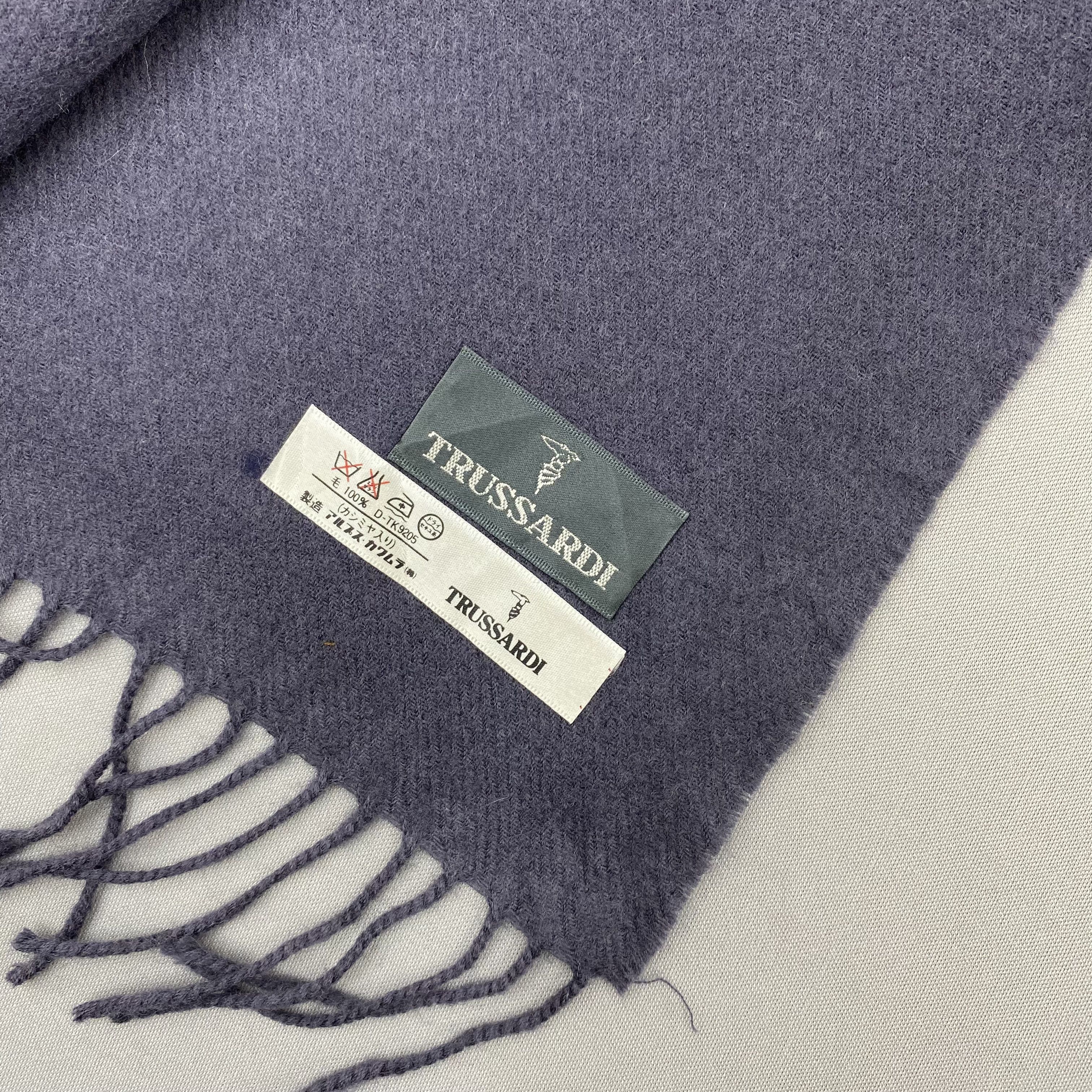 Trussardi Vintage Trussardi Scarf Muffler Wool Fringe Scarves Size ONE SIZE - 4 Thumbnail