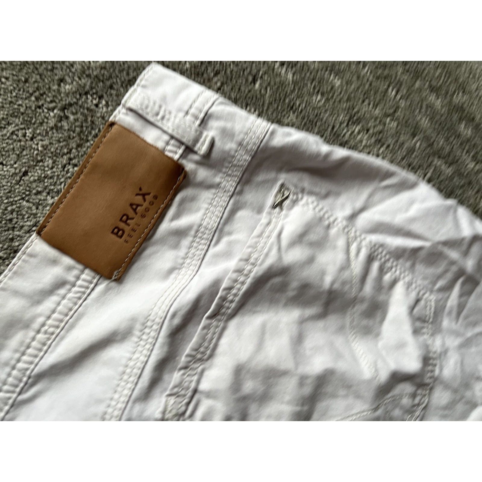 BRAX BRAX Pants Casual Men 34 Regular Ivory Chino Straight 34x25 Cotton Flat Front Size US 34 / EU 50 - 5 Thumbnail
