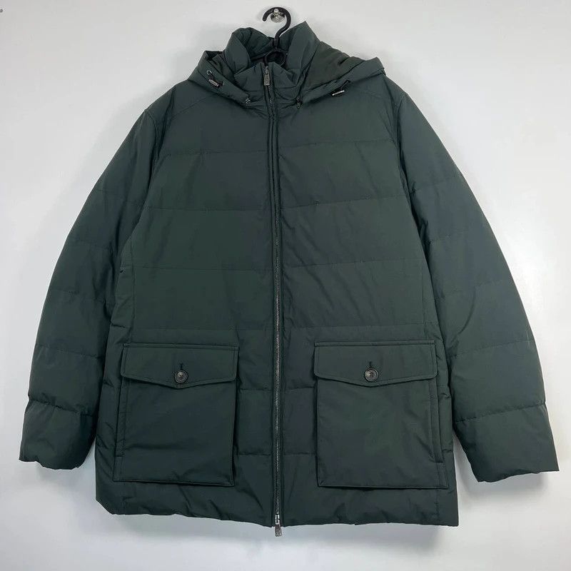 Corneliani Corneliani Circle Down Jacket Hooded Green Mens Size XXL Size US XXL / EU 58 / 5 - 1 Thumbnail