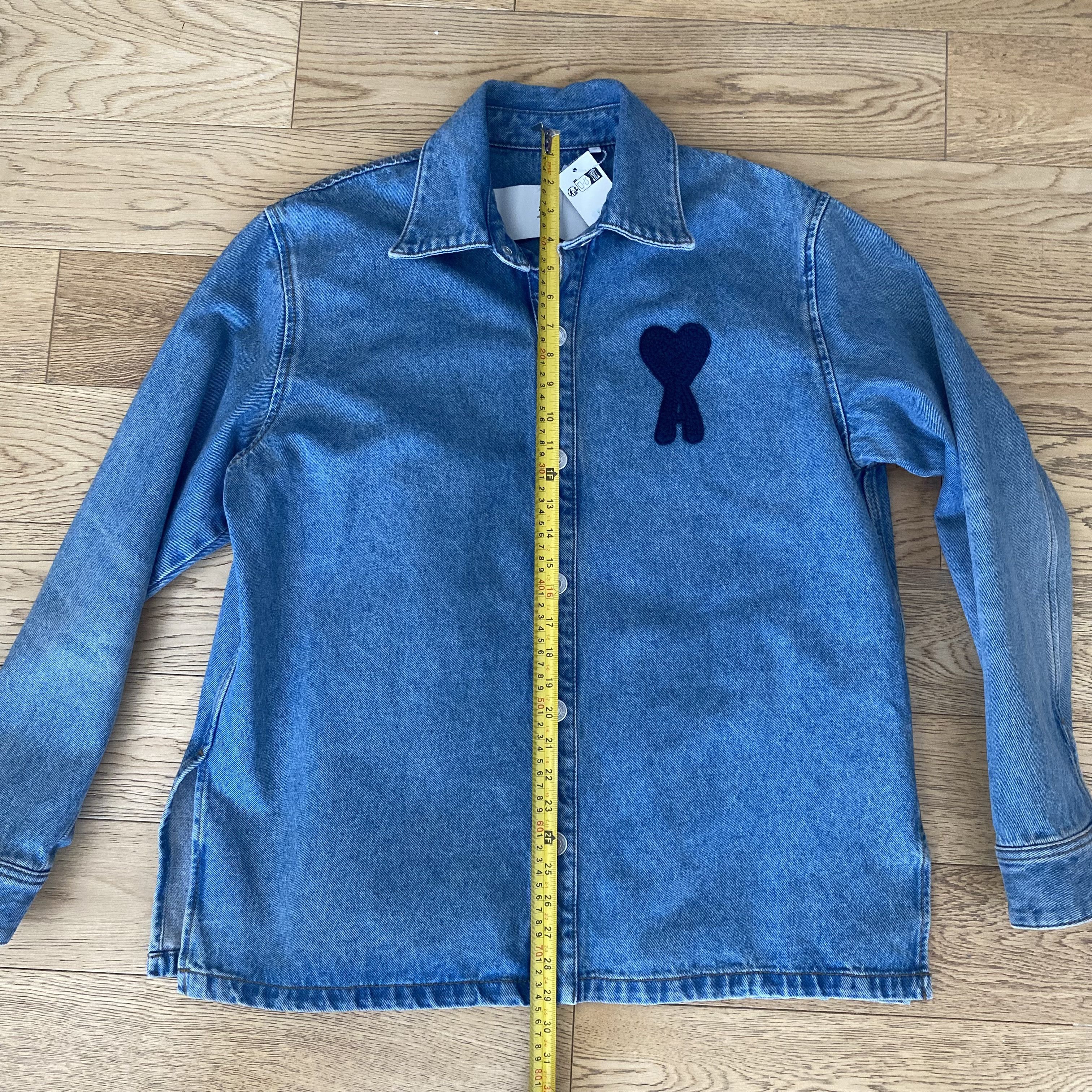 AMI Ami Paris Coeur Denim Overshirt Button Down Shirt Oversized Size US M / EU 48-50 / 2 - 14 Thumbnail
