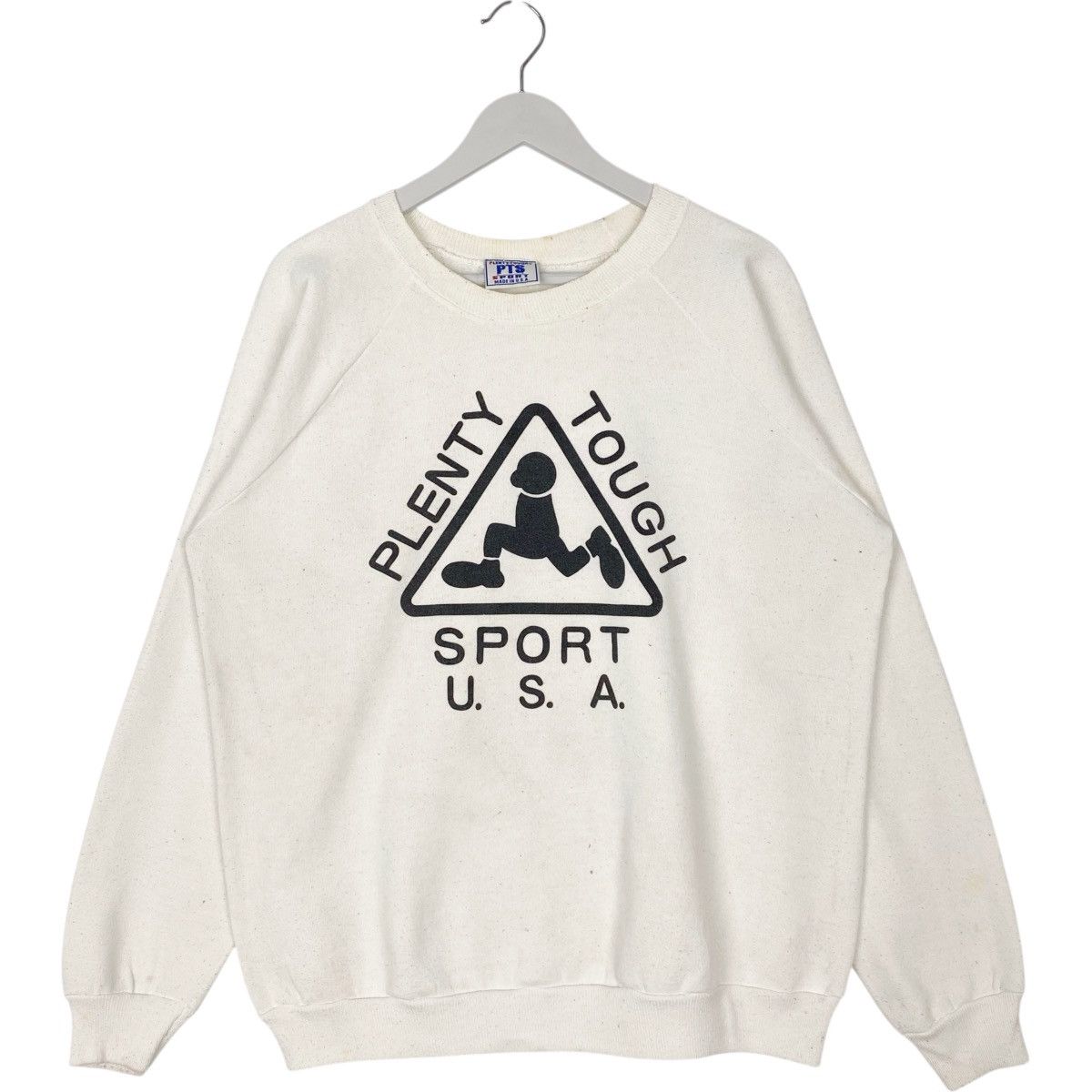 Vintage Vintage 90s Plenty Though Sports Sweatshirt Crewneck White Size US L / EU 52-54 / 3 - 1 Thumbnail