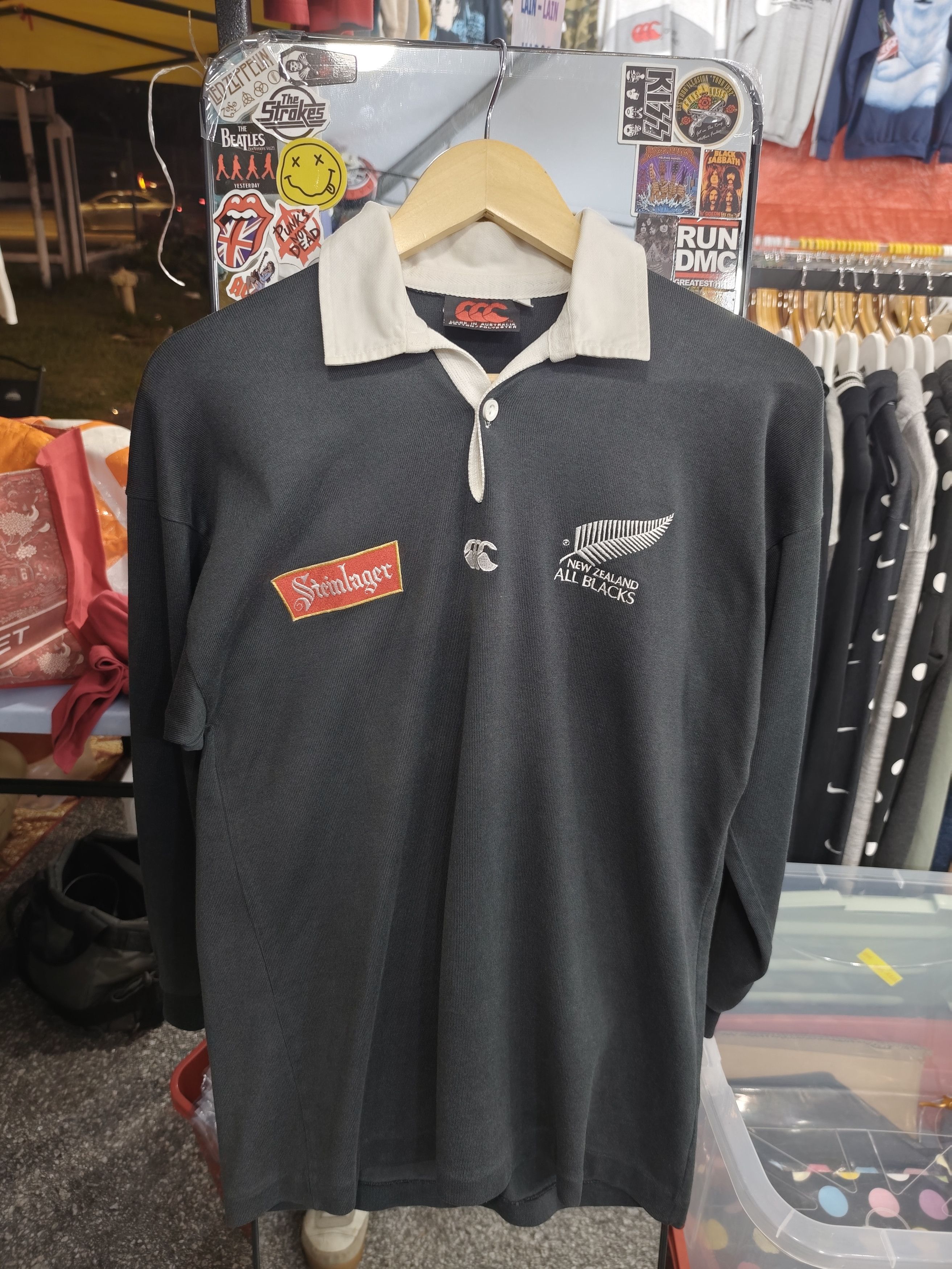 Canterbury of New Zealand Vintage Canterbury Stainlager All Black Rugby Shirt Size US M / EU 48-50 / 2 - 1 Thumbnail