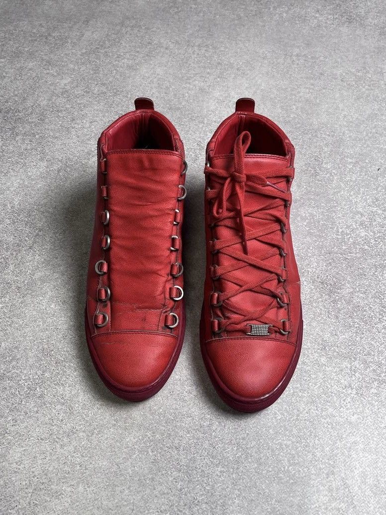Balenciaga × Vintage Vintage Balenciaga Arena Leather Sneakers Red 42 Size US 9 / EU 42 - 3 Thumbnail