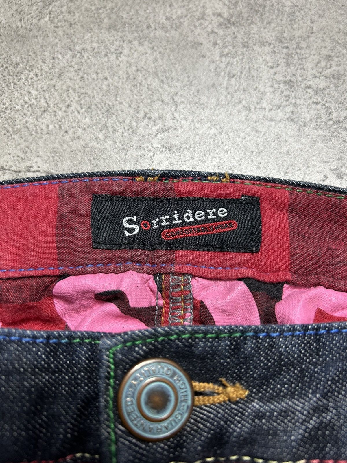 Japanese Brand Sorridere Double Waist Big Logo Denim Jeans Kapital Style Size US 36 / EU 52 - 7 Thumbnail
