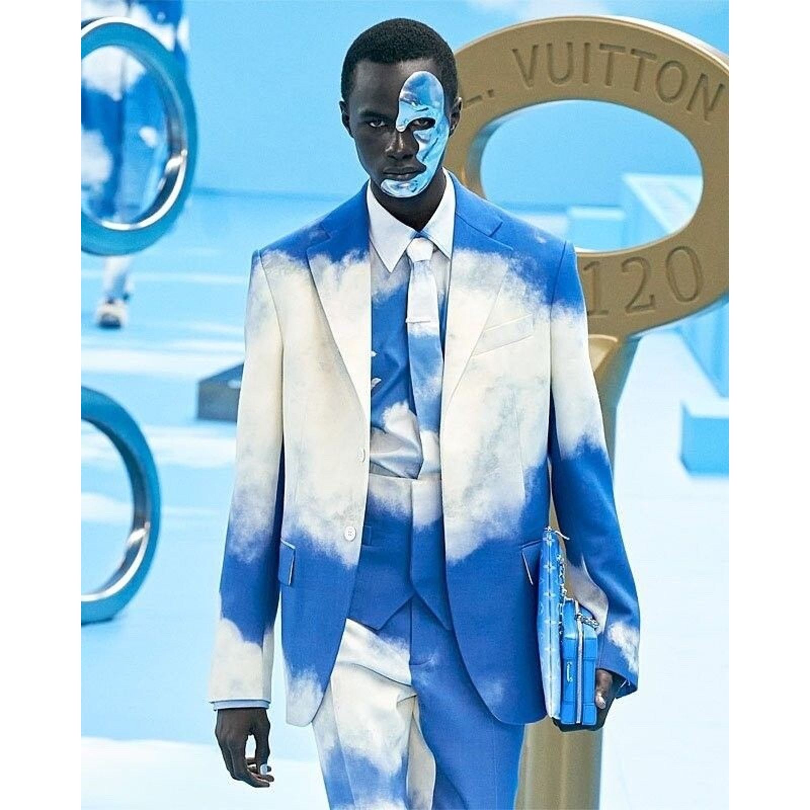 Louis Vuitton Louis Vuitton Clouds Blue White Logo Long Sleeve Button Up Size US L / EU 52-54 / 3 - 5 Thumbnail
