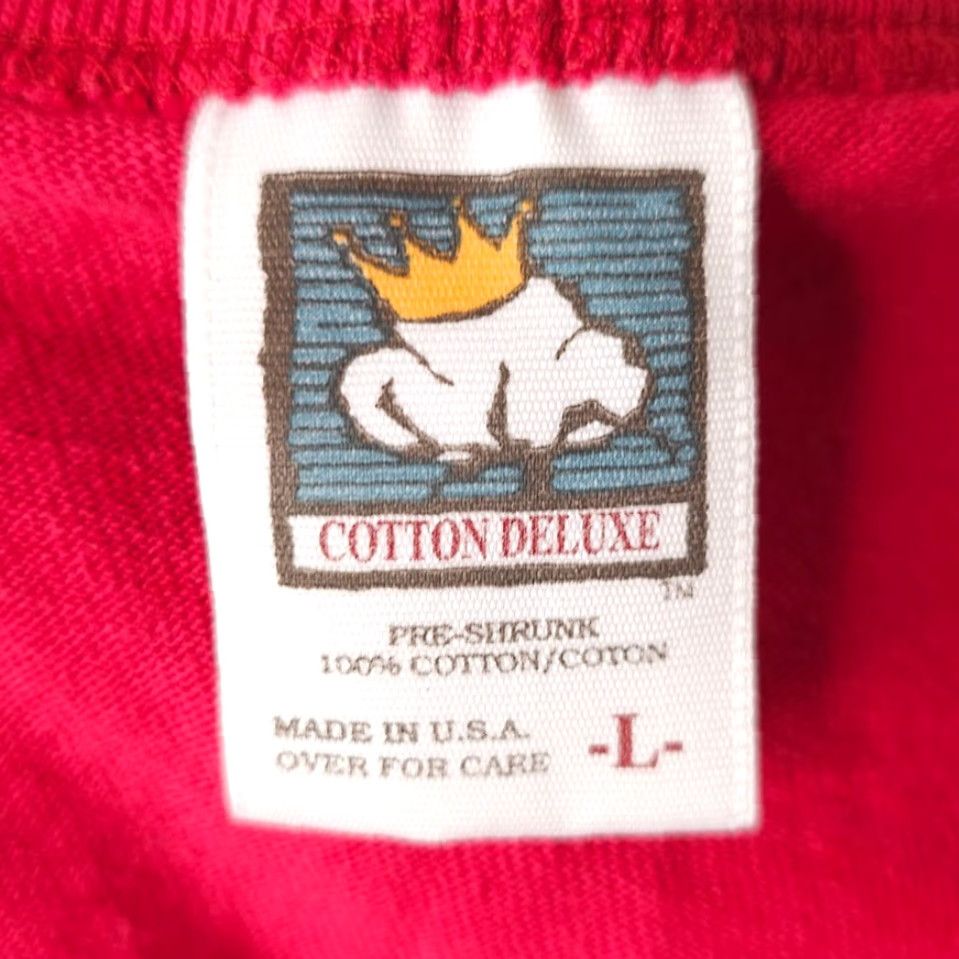 Vintage VINTAGE Cotton Deluxe Cardinal Spellman Henley T Shirt Mens Size L Red 90s High School USA Size US L / EU 52-54 / 3 - 6 Thumbnail
