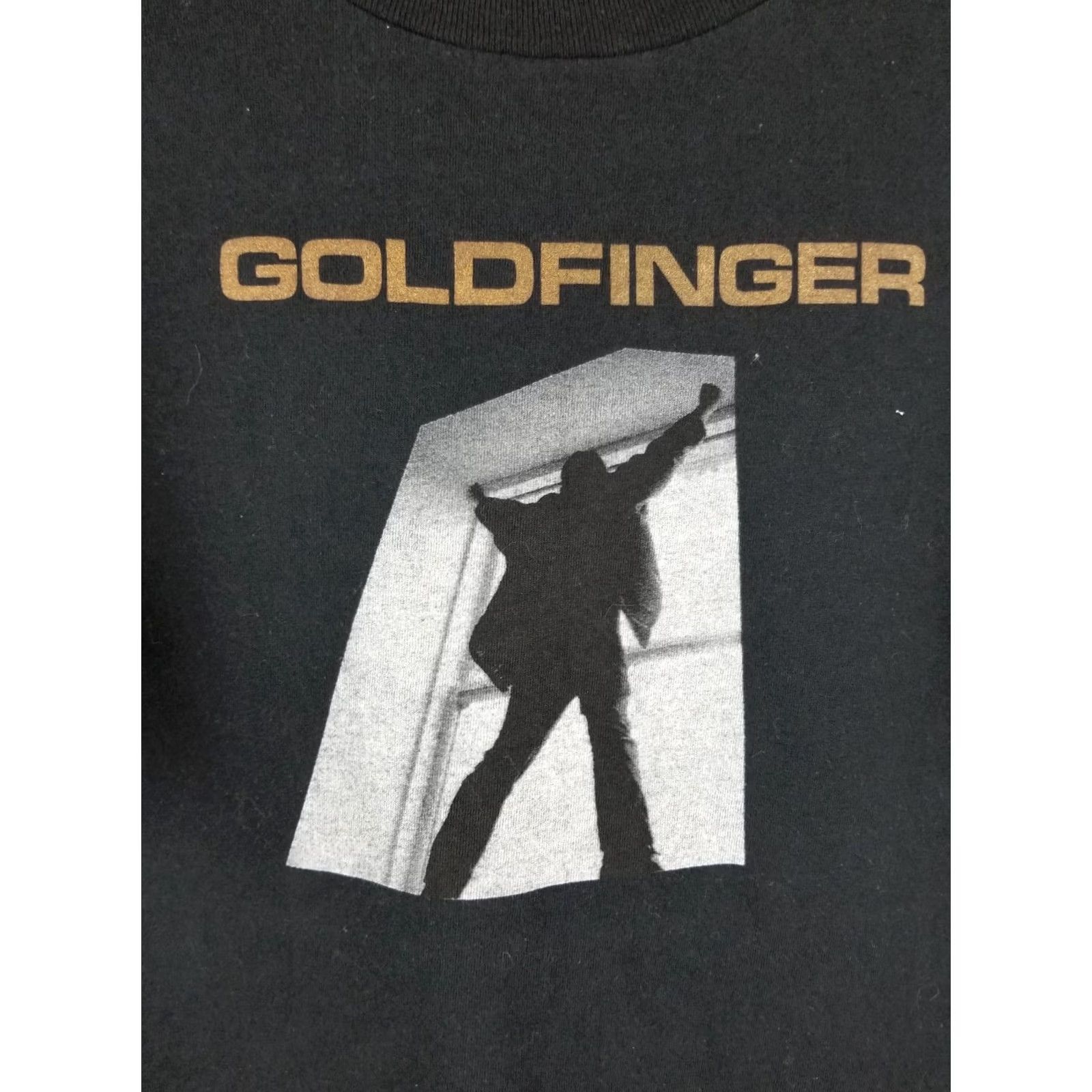 Vintage GOLDFINGER BAND T-SHIRT Black Cotton XLARGE Vintage 90's Single Stitch Men XL | 60s Band Cartoon Stitch USA Disney Theme Mens Size US XL / EU 56 / 4 - 2 Thumbnail