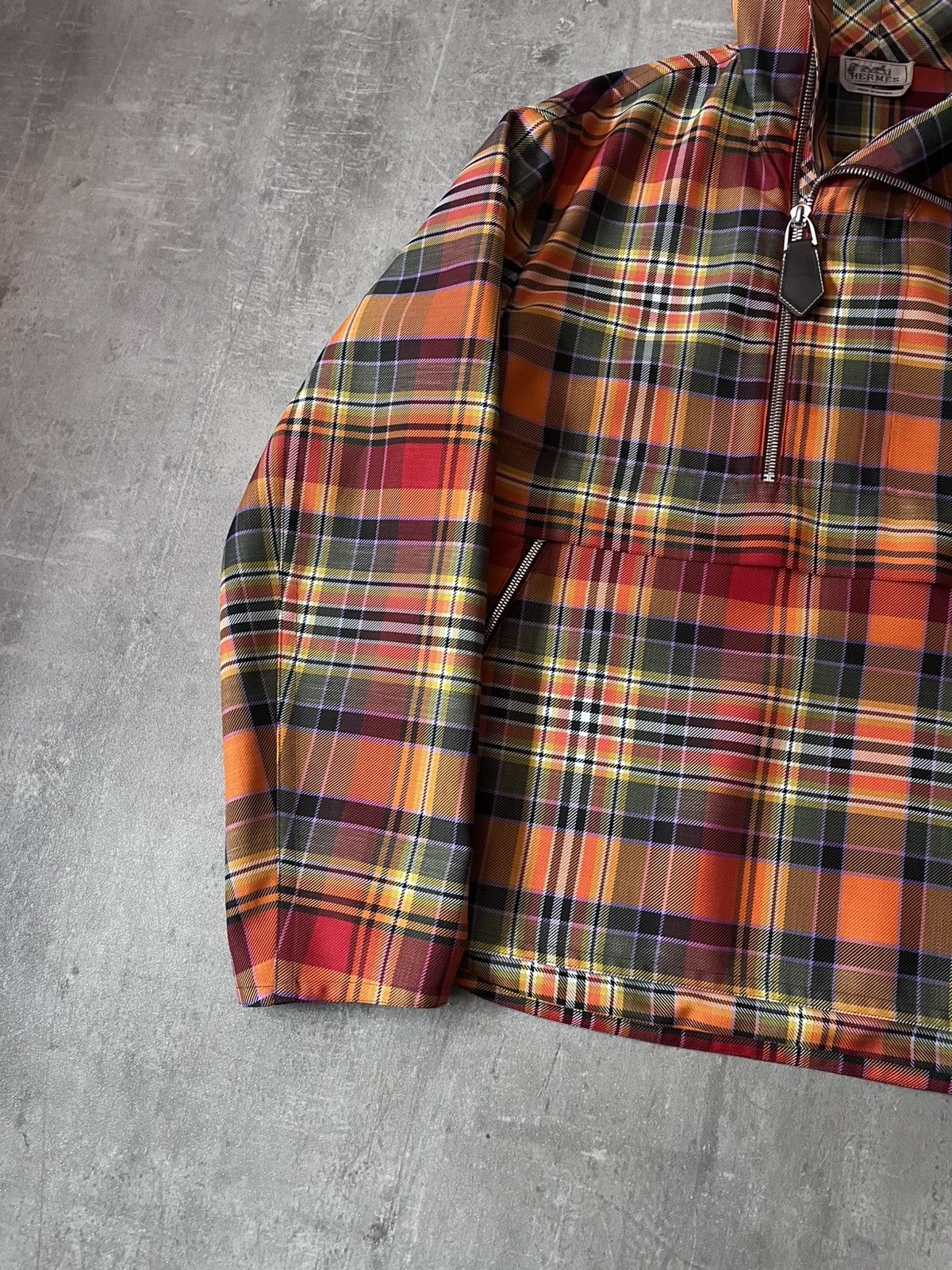 Hermes Hermes F/W 2021 runway jacket checkered halfzip orange Size US M / EU 48-50 / 2 - 3 Thumbnail