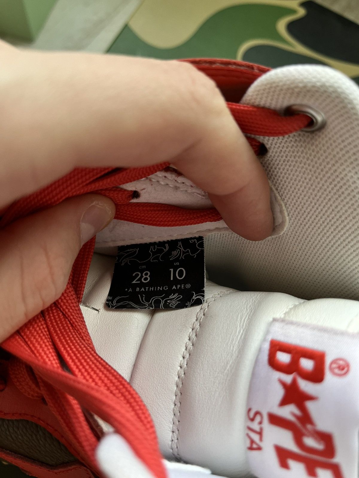 Bape A Bathing Ape Bape Sta Mid Red White Brown Sneakers US 10 Size US 10 / EU 43 - 16 Thumbnail