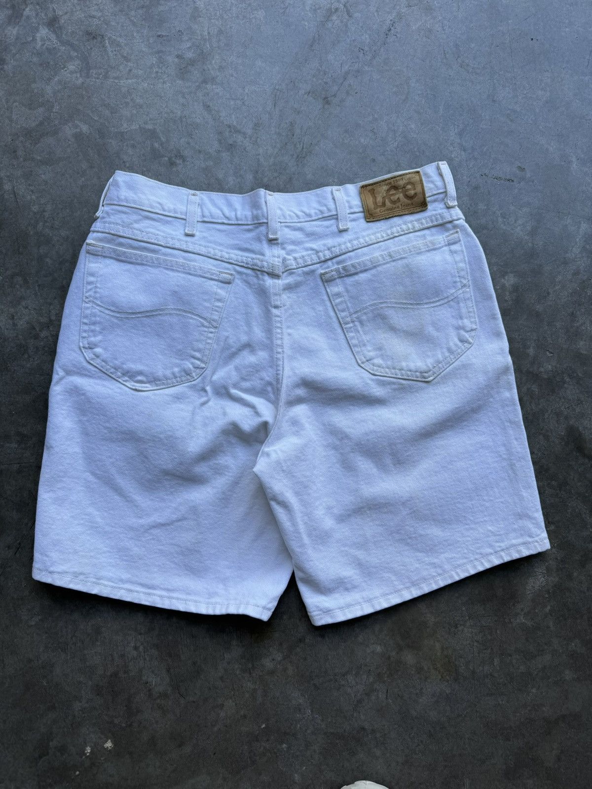 Lee Vintage 90’s/00’s Lee White Denim Baggy jorts Size US 34 / EU 50 - 3 Thumbnail