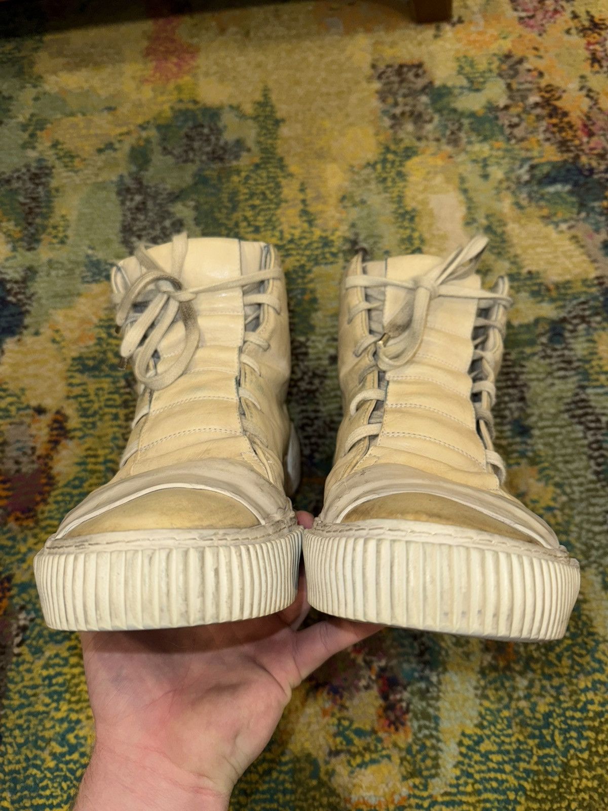 Boris Bidjan Saberi Boris Bidjan Saberi Grey Kangaroo Sneakers Size US 11 / EU 44 - 5 Thumbnail