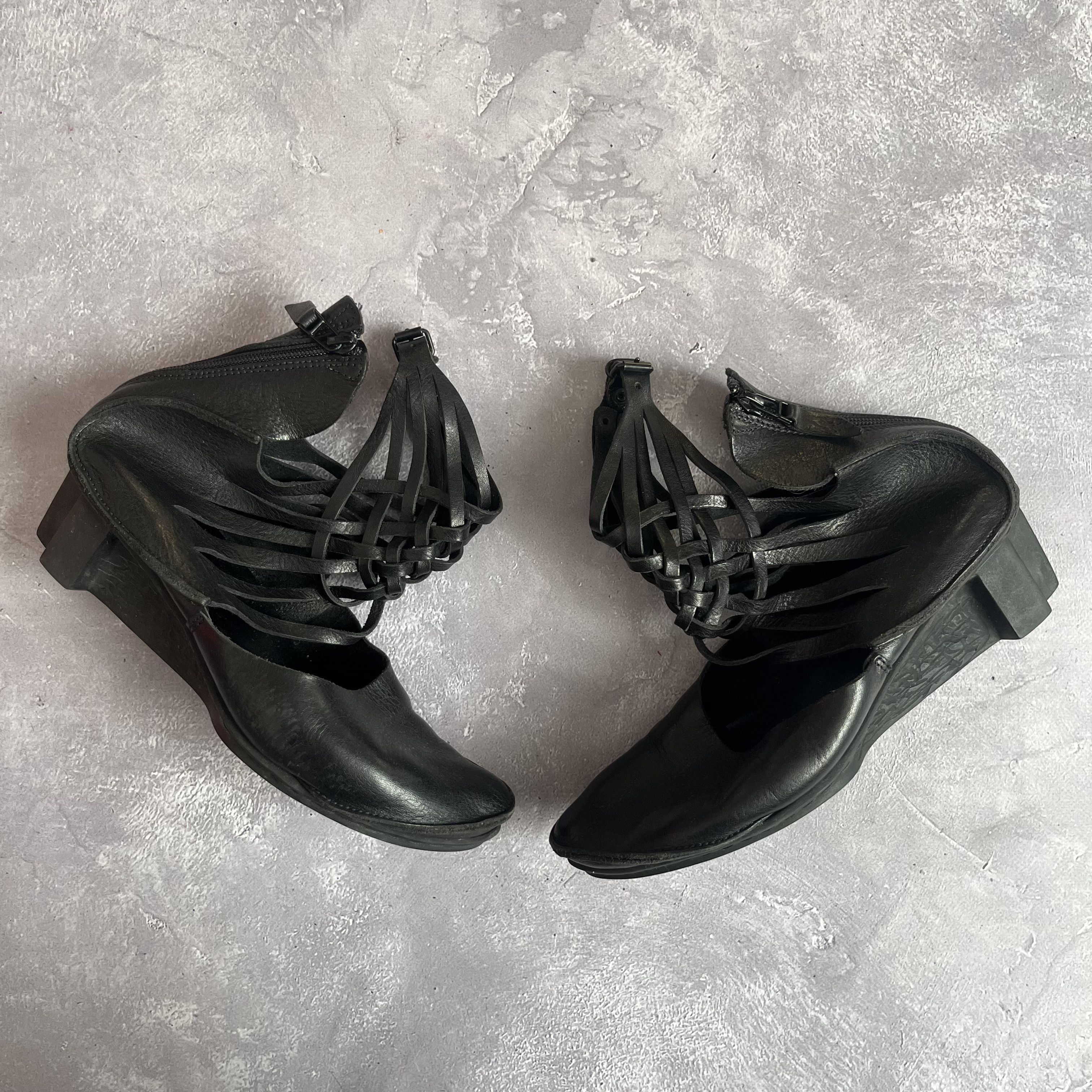 Trippen Trippen Avant Garde Leather Strap Cage Boots Black EU 41 Size US 11 / IT 41 - 1 Thumbnail