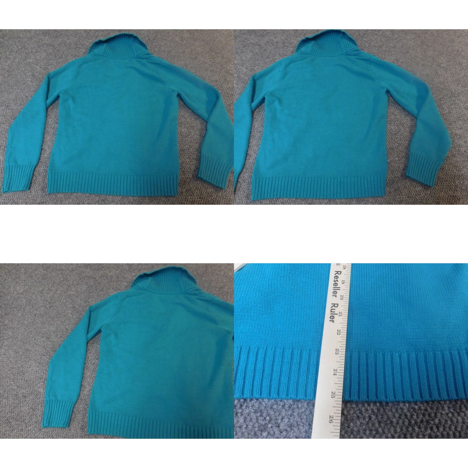 Vintage Jones Wear Womens Sweater Cardigan Long Sleeve Round Neck Puff Sleeve Blue M Knit Cotton Button Bow Tie Vintage No Size M / US 6-8 / IT 42-44 - 8 Thumbnail
