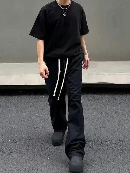stack baggy cargo zipper flared pants
