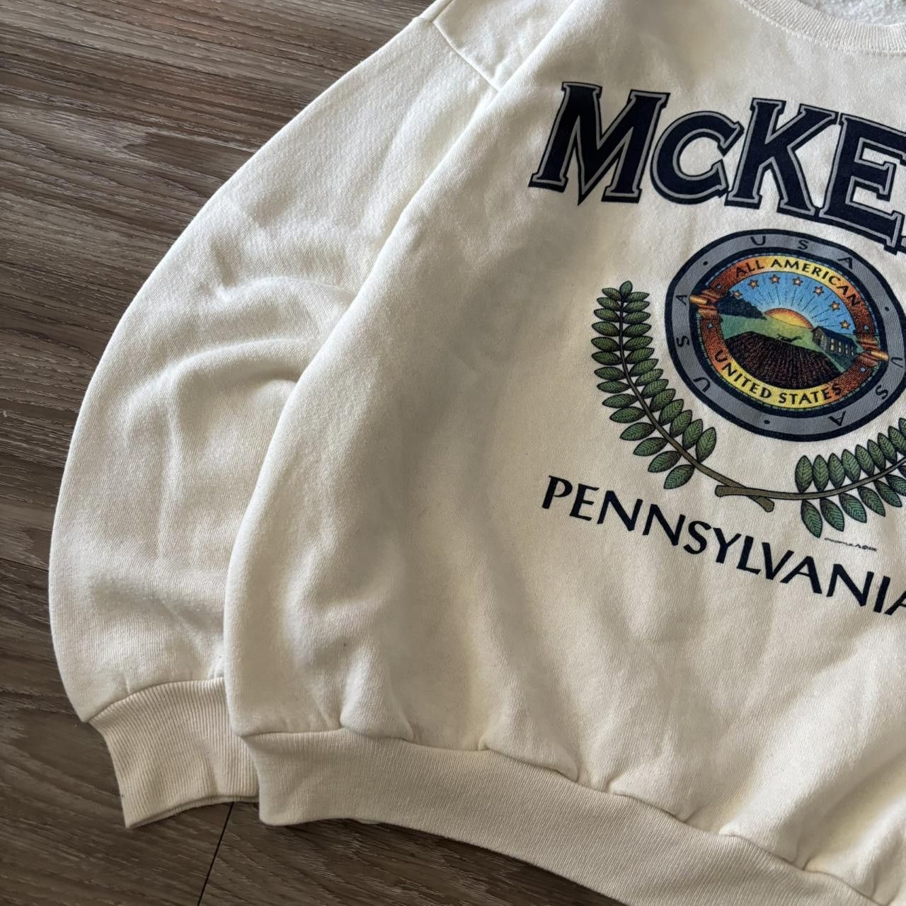 Vintage Crazy Vintage 90s White McKean Pennsylvania Crewneck Sweatshirt! Size XL Size US XL / EU 56 / 4 - 3 Thumbnail