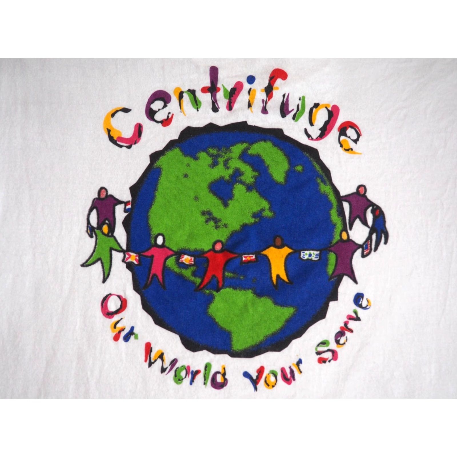 Fruit Of The Loom VTG 90s Fruit of the Loom Centrifuge Jesus Religion Earth Graphic Tee T-Shirt Mens M White Size US M / EU 48-50 / 2 - 6 Thumbnail