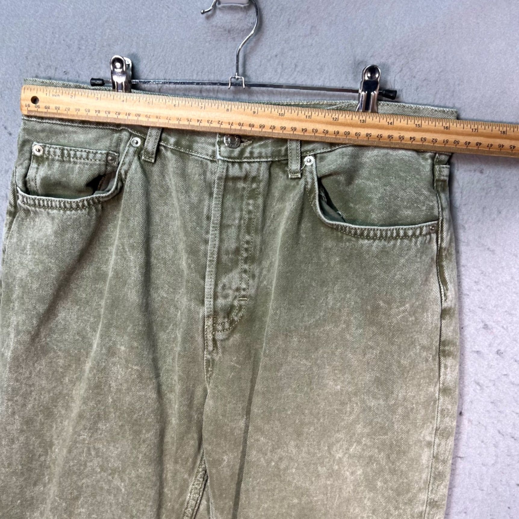 Topshop Topshop Jeans Denim 5-Pocket Regular Straight Adult Womens 10 Green Vintage No Size 32" / US 10 / IT 46 - 6 Thumbnail