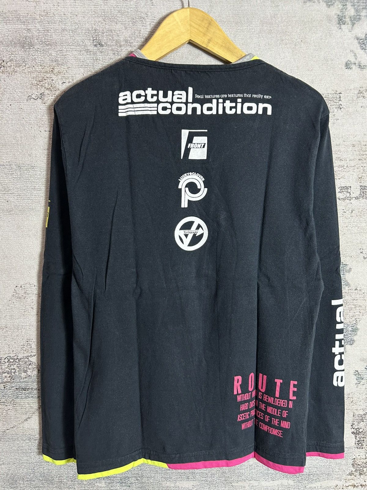 20471120 Japanese Double Layer Poem Rock longsleeve y2k Size US L / EU 52-54 / 3 - 2 Thumbnail
