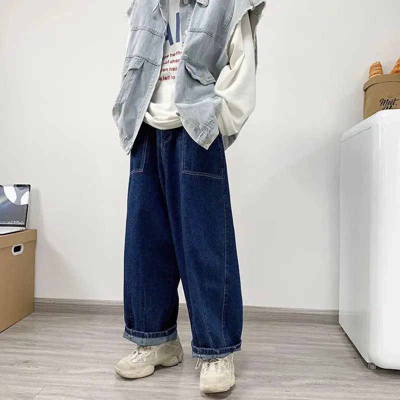 Japanese Brand Loose straight leg wide leg jeans Size US 32 / EU 48 - 1 Thumbnail