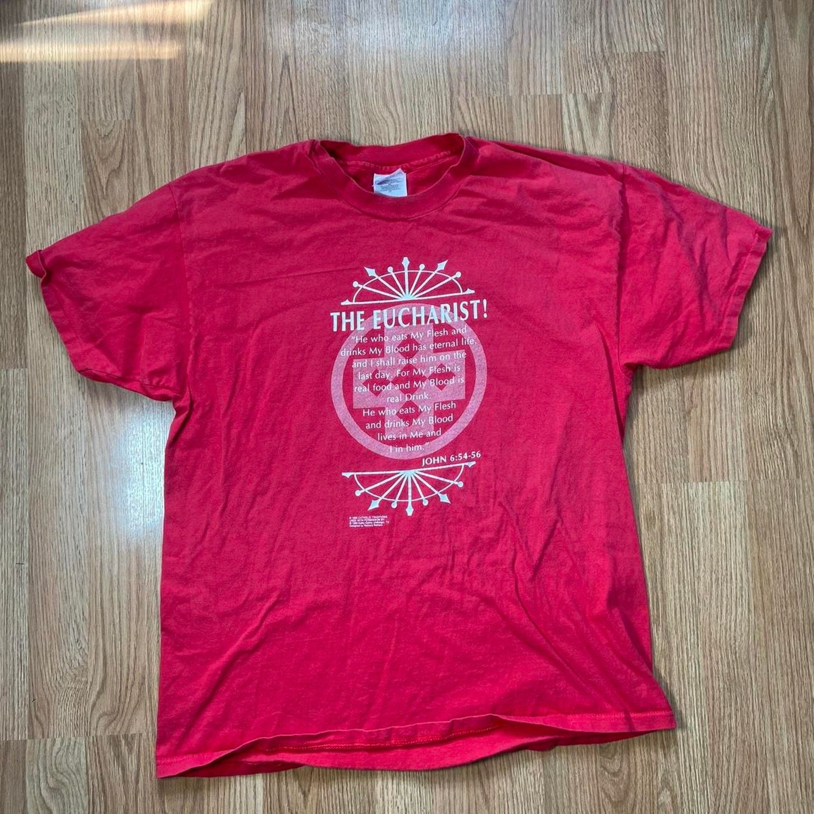 Hanes 90s jesus christ god red Size US XL / EU 56 / 4 - 6 Thumbnail